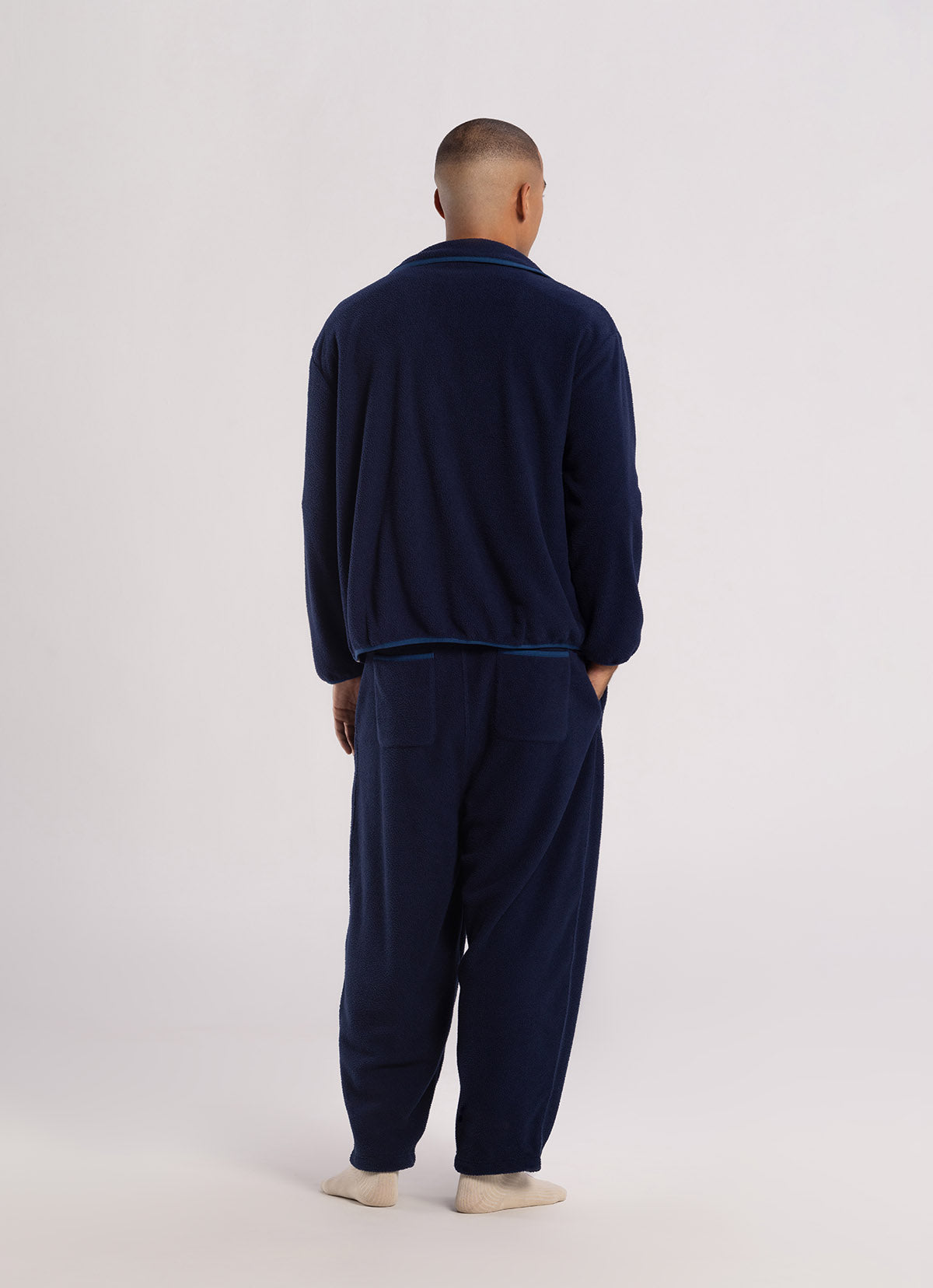 Bind fleece pants (Unisex)_Navy