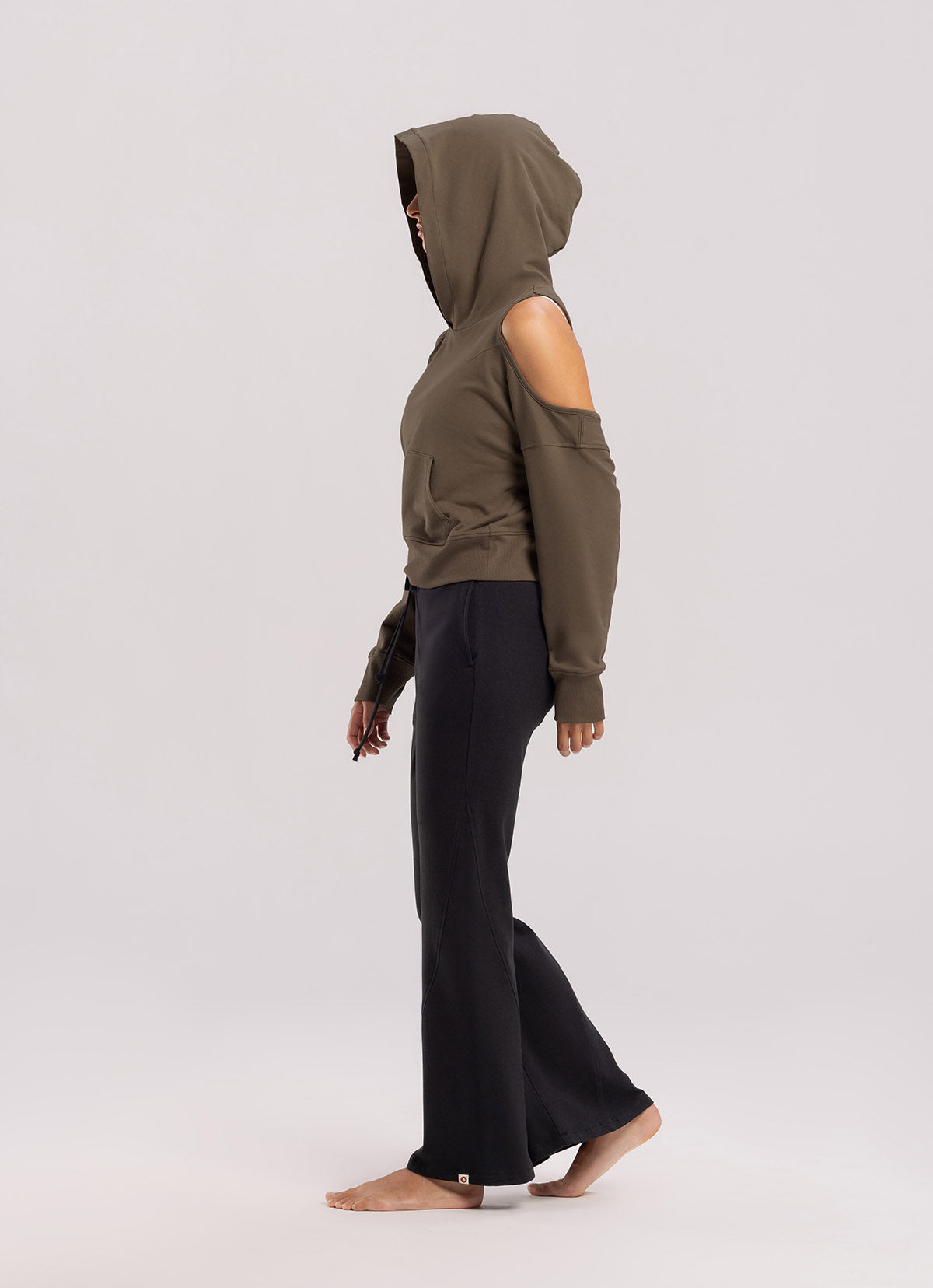 Panel bootcut pants_Black