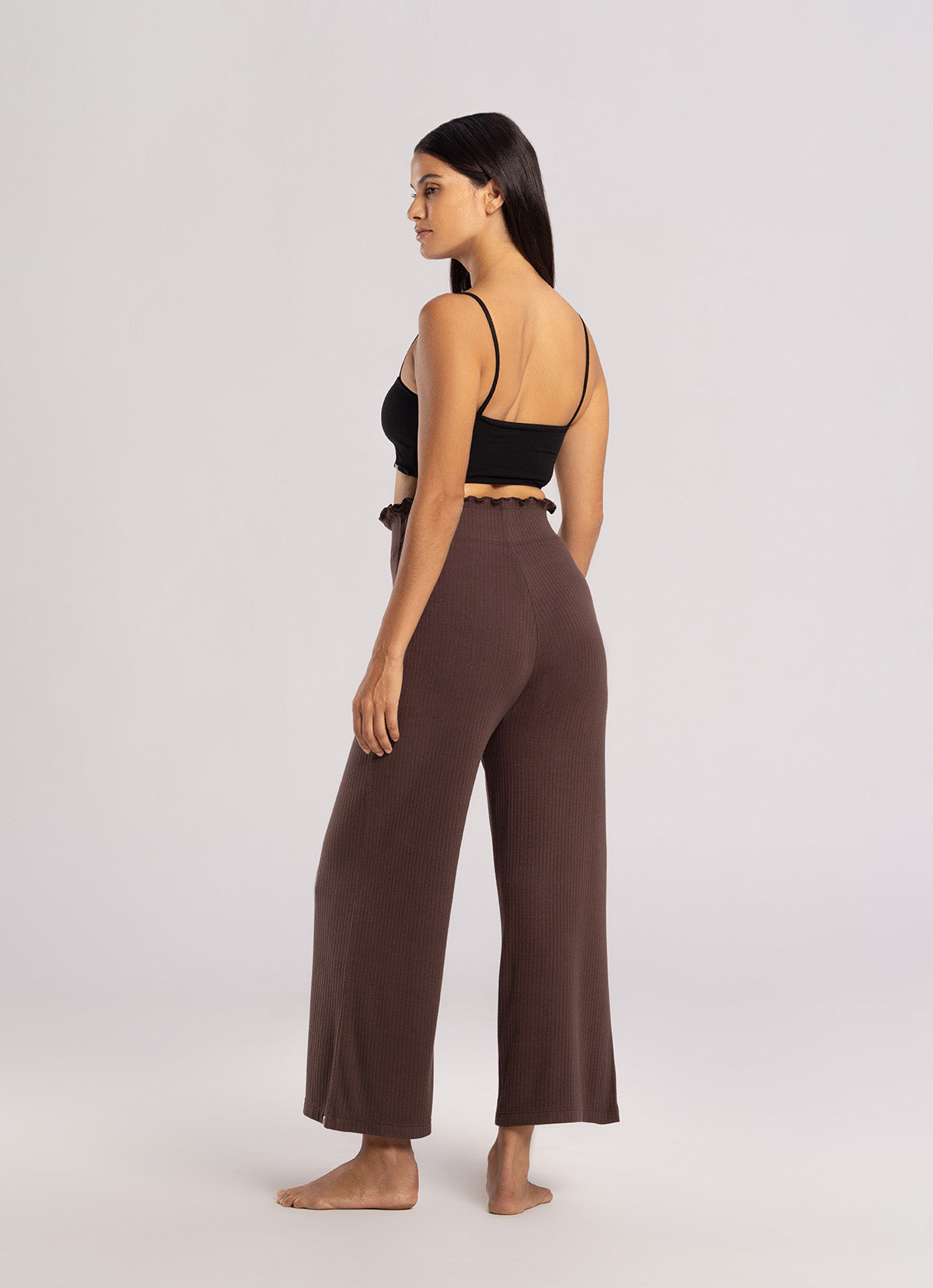 Wide rib straight pants_Carafe