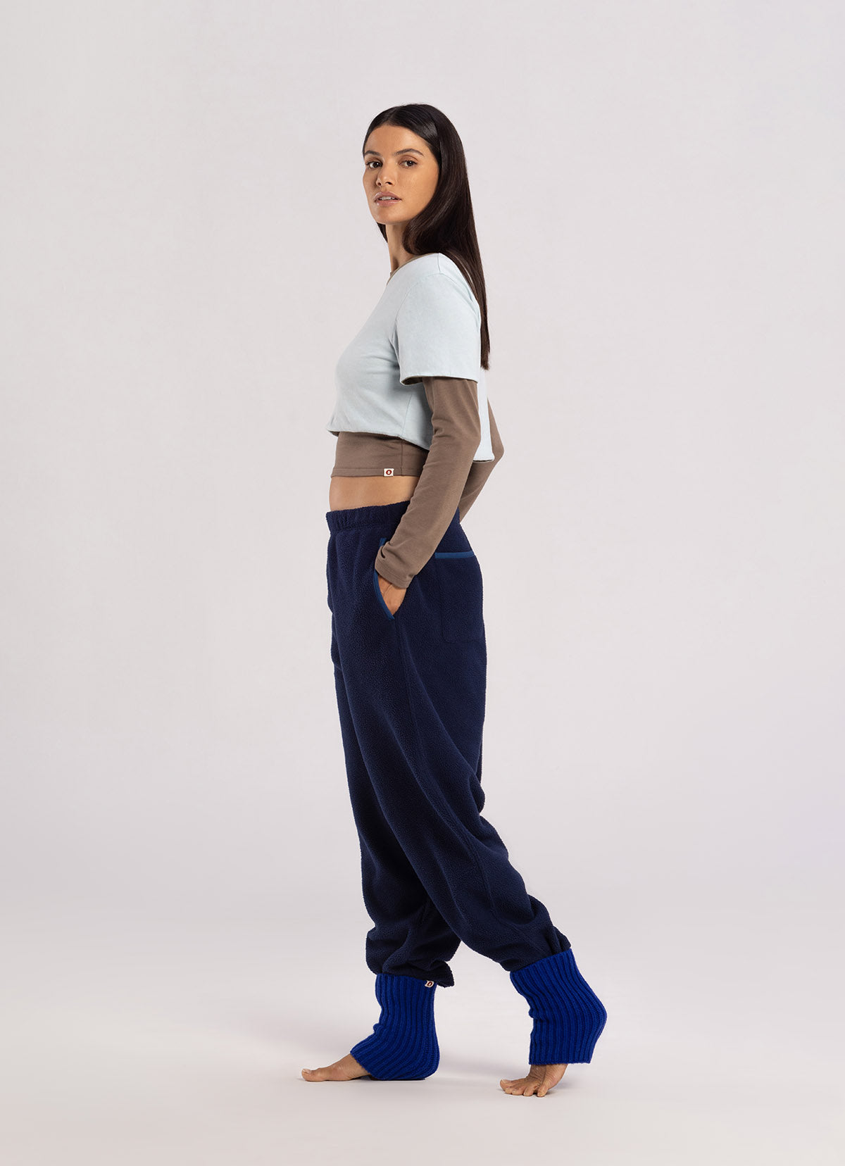 Bind fleece pants (Unisex)_Navy