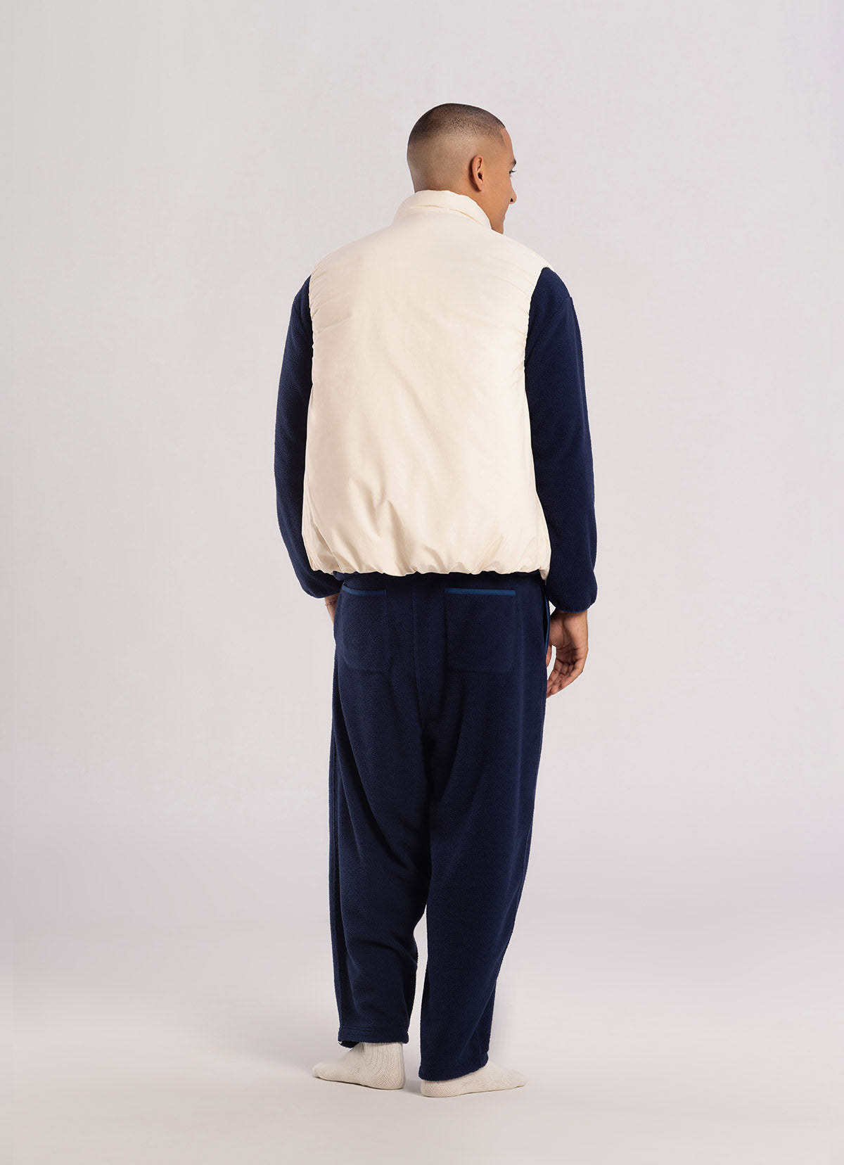 Bind fleece pants (Unisex)_Navy
