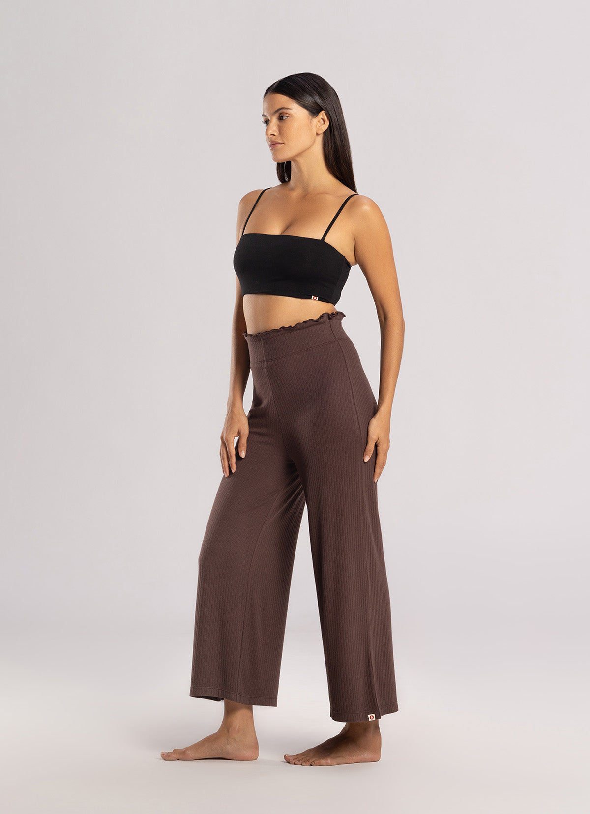 Wide rib straight pants_Carafe