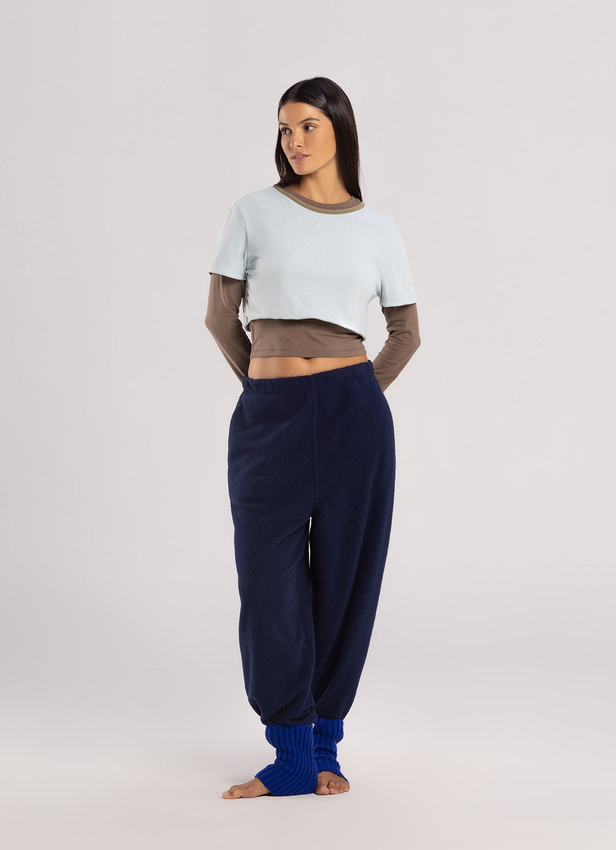 Bind fleece pants (Unisex)_Navy