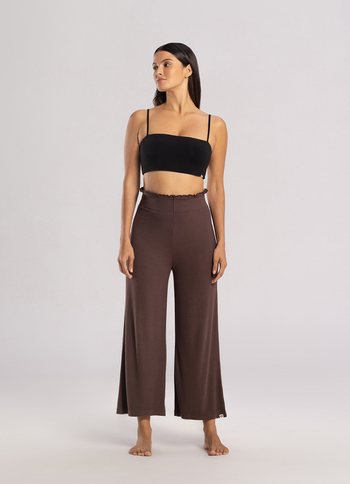 Wide rib straight pants_Carafe