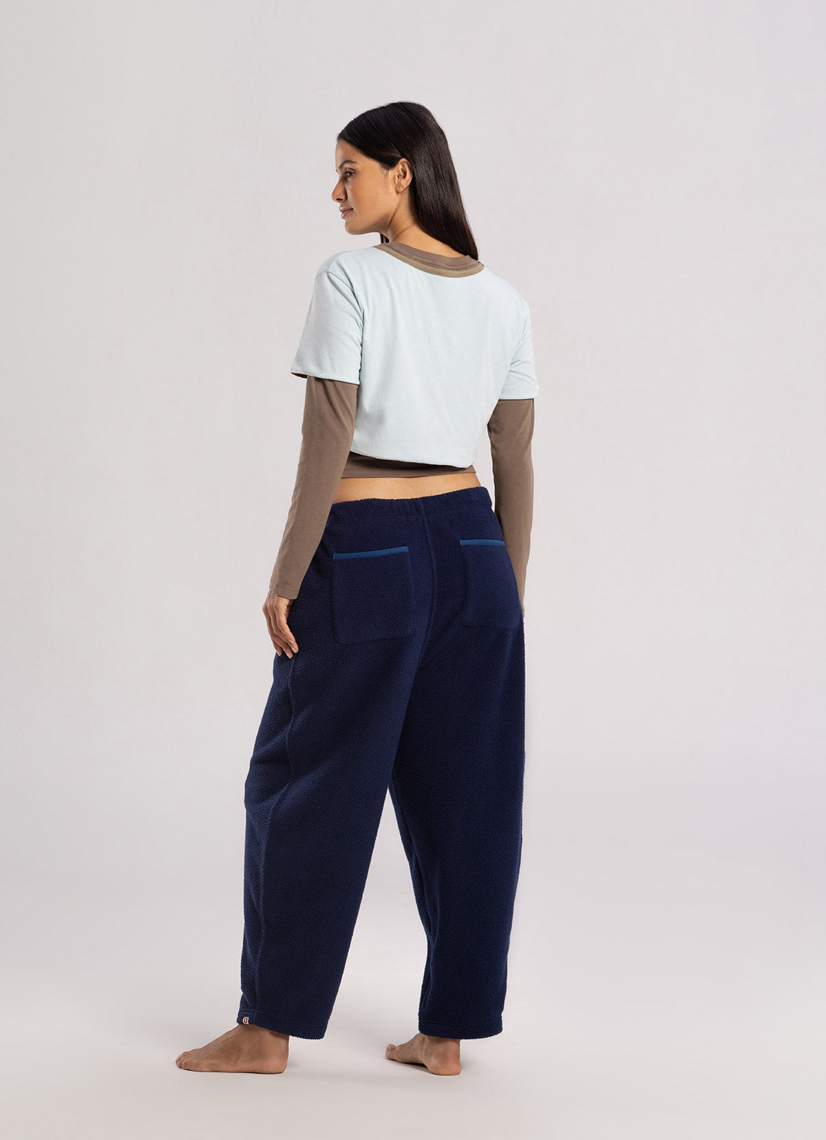 Bind fleece pants (Unisex)_Navy
