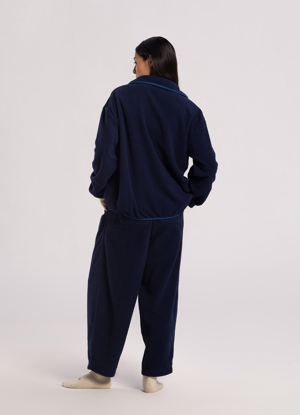 Bind fleece pants (Unisex)_Navy
