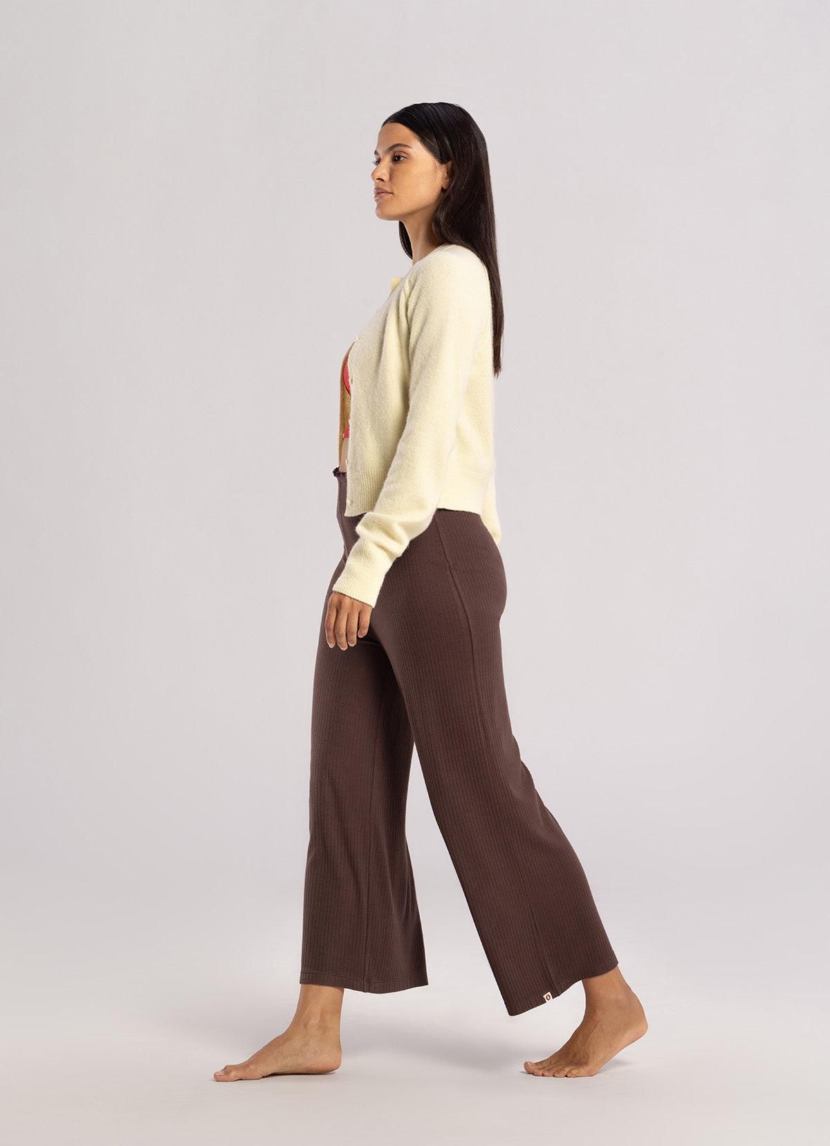 Wide rib straight pants_Carafe
