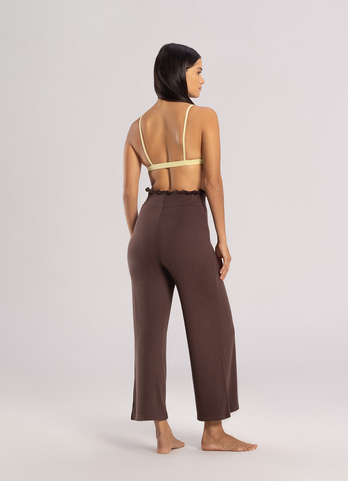 Wide rib straight pants_Carafe