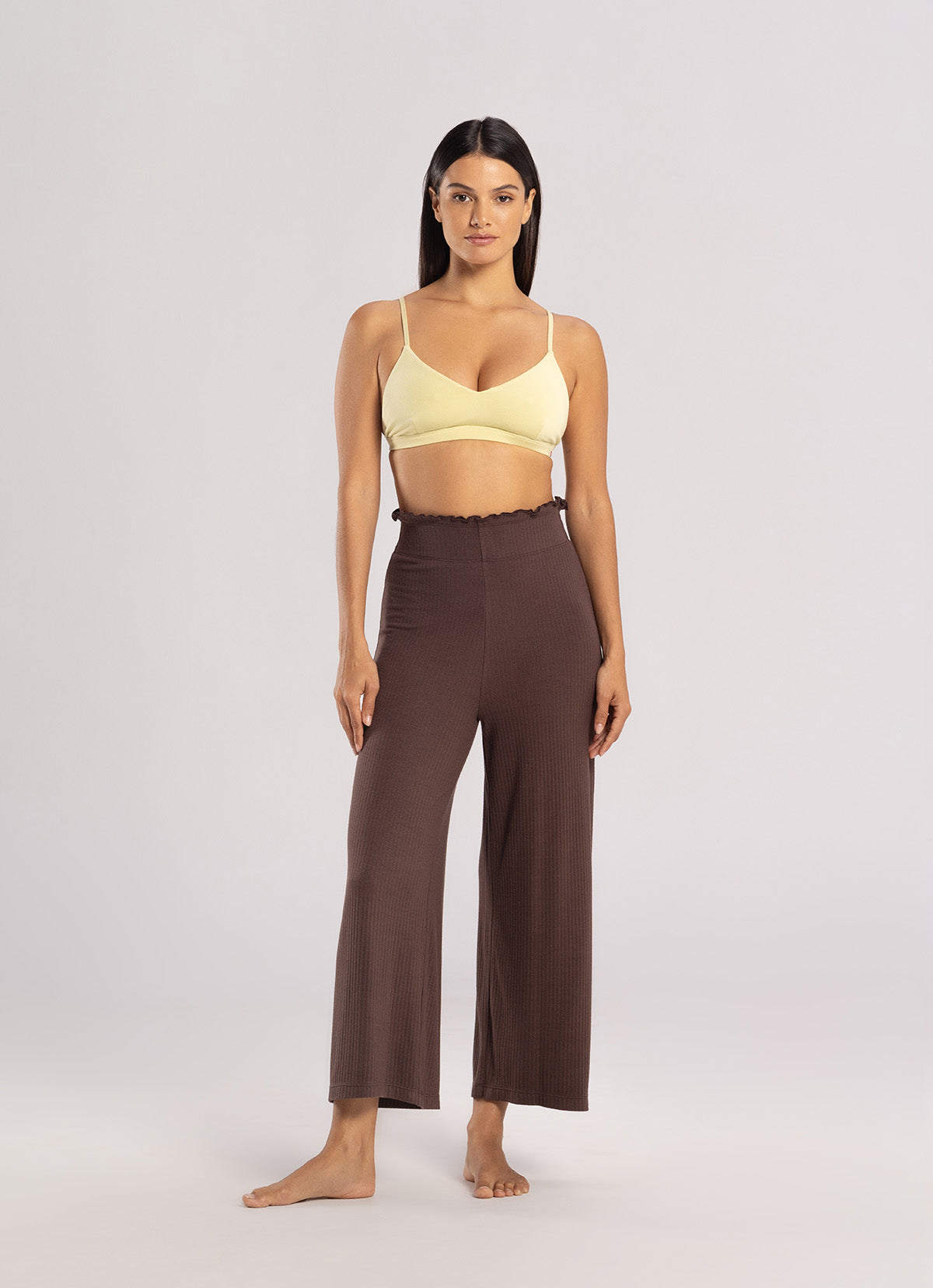 Wide rib straight pants_Carafe