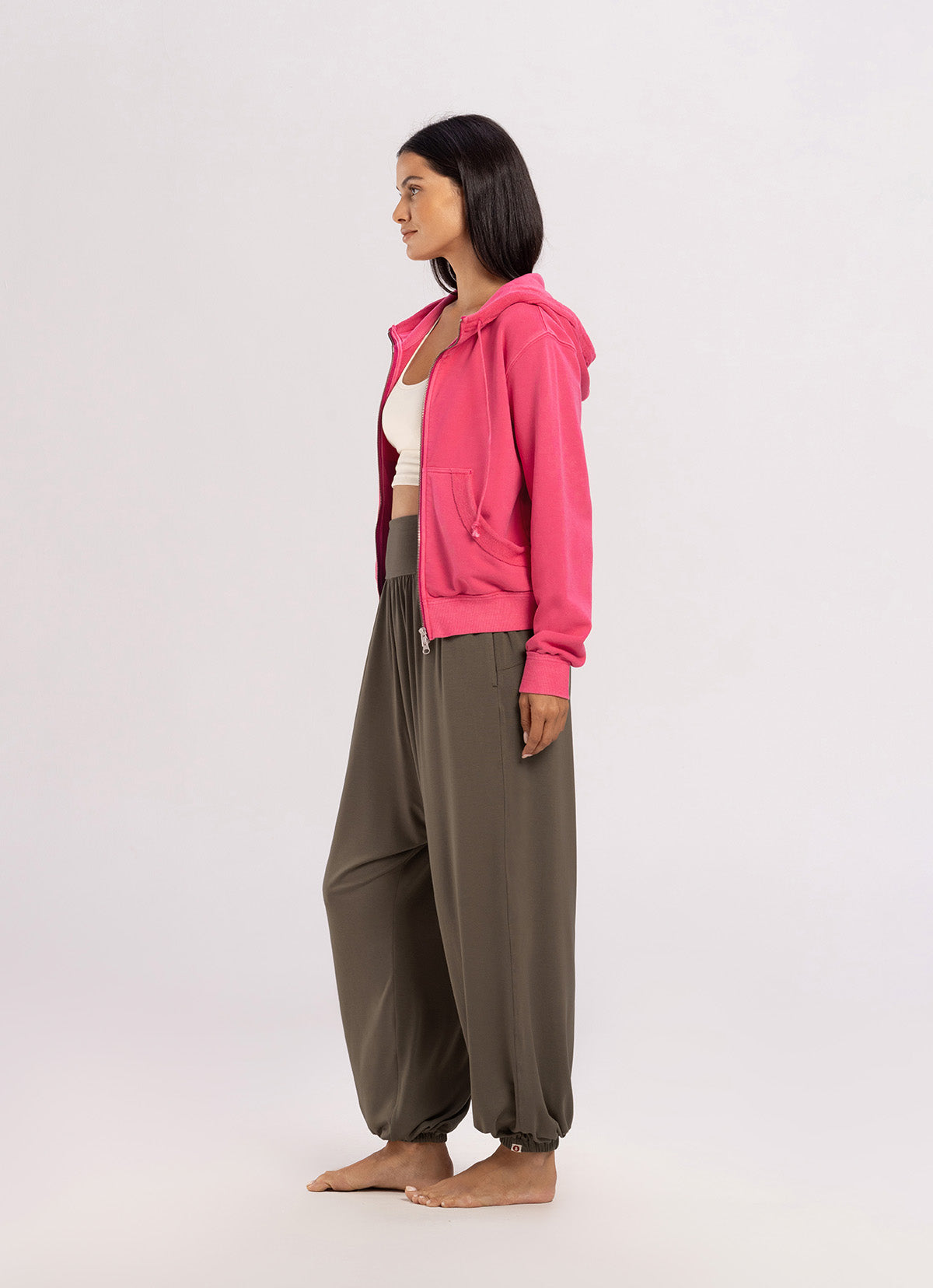 Fitted zip-up hoodie_Carmine