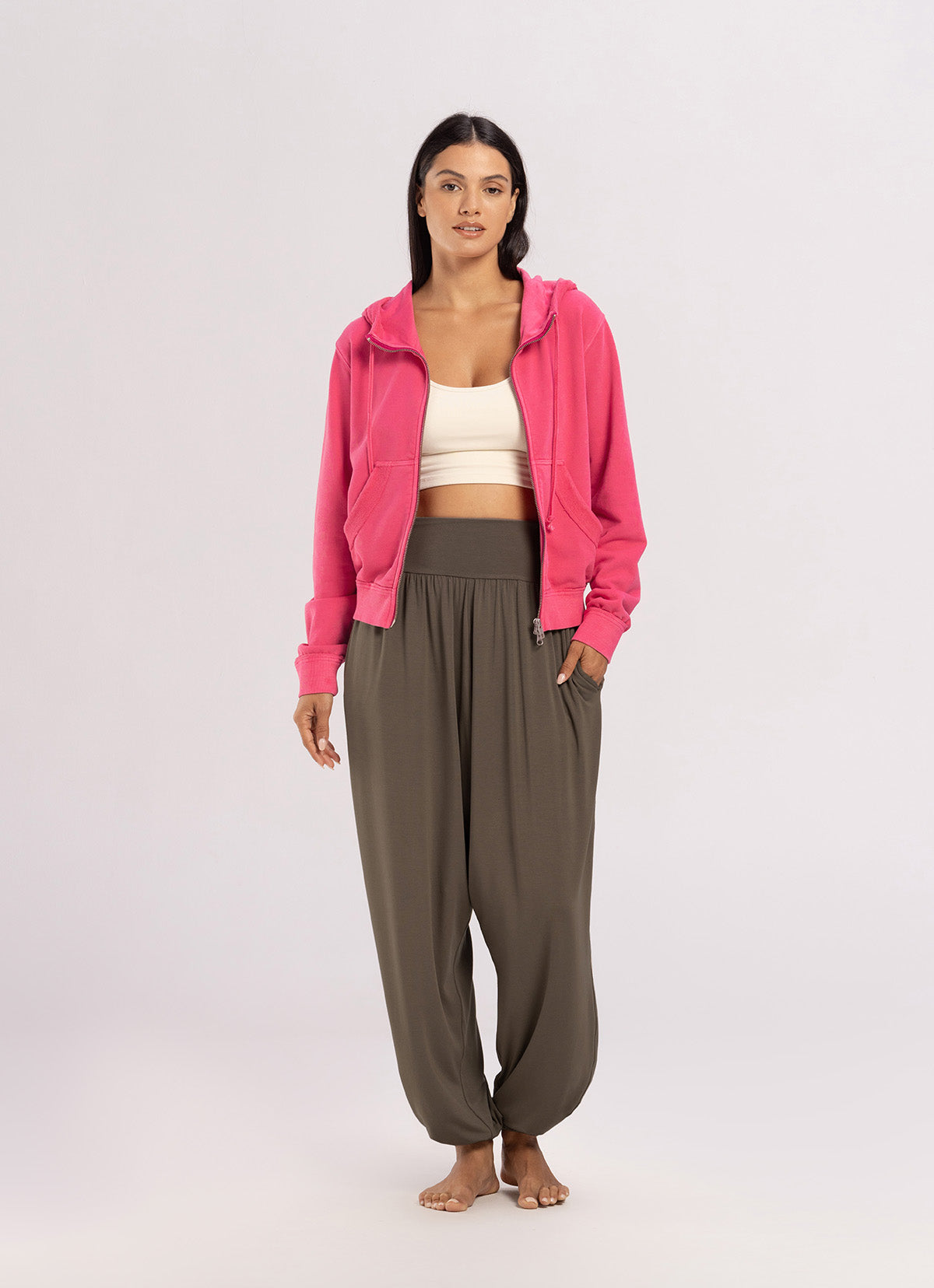 Fitted zip-up hoodie_Carmine