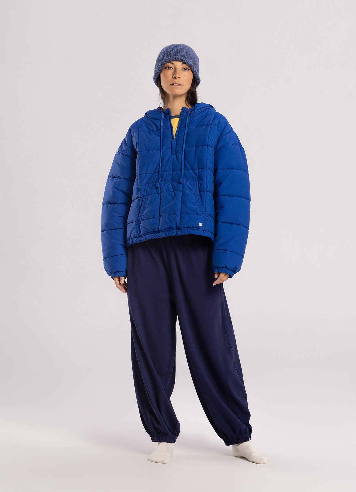 BM beanie_Melange Blue