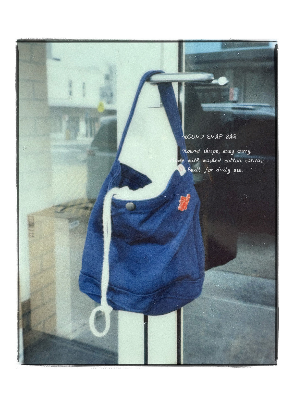 Round snap bag_Navy