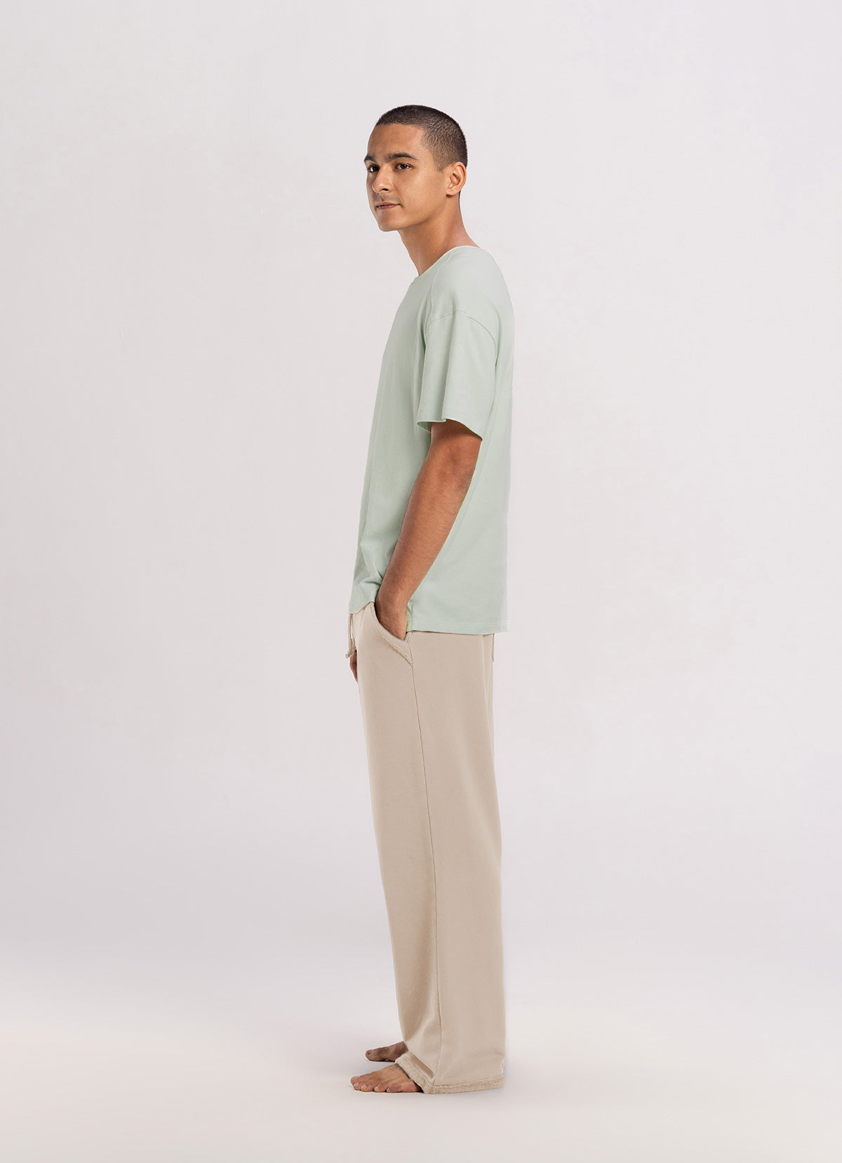 Loose sweat pants (Unisex)_Taupe