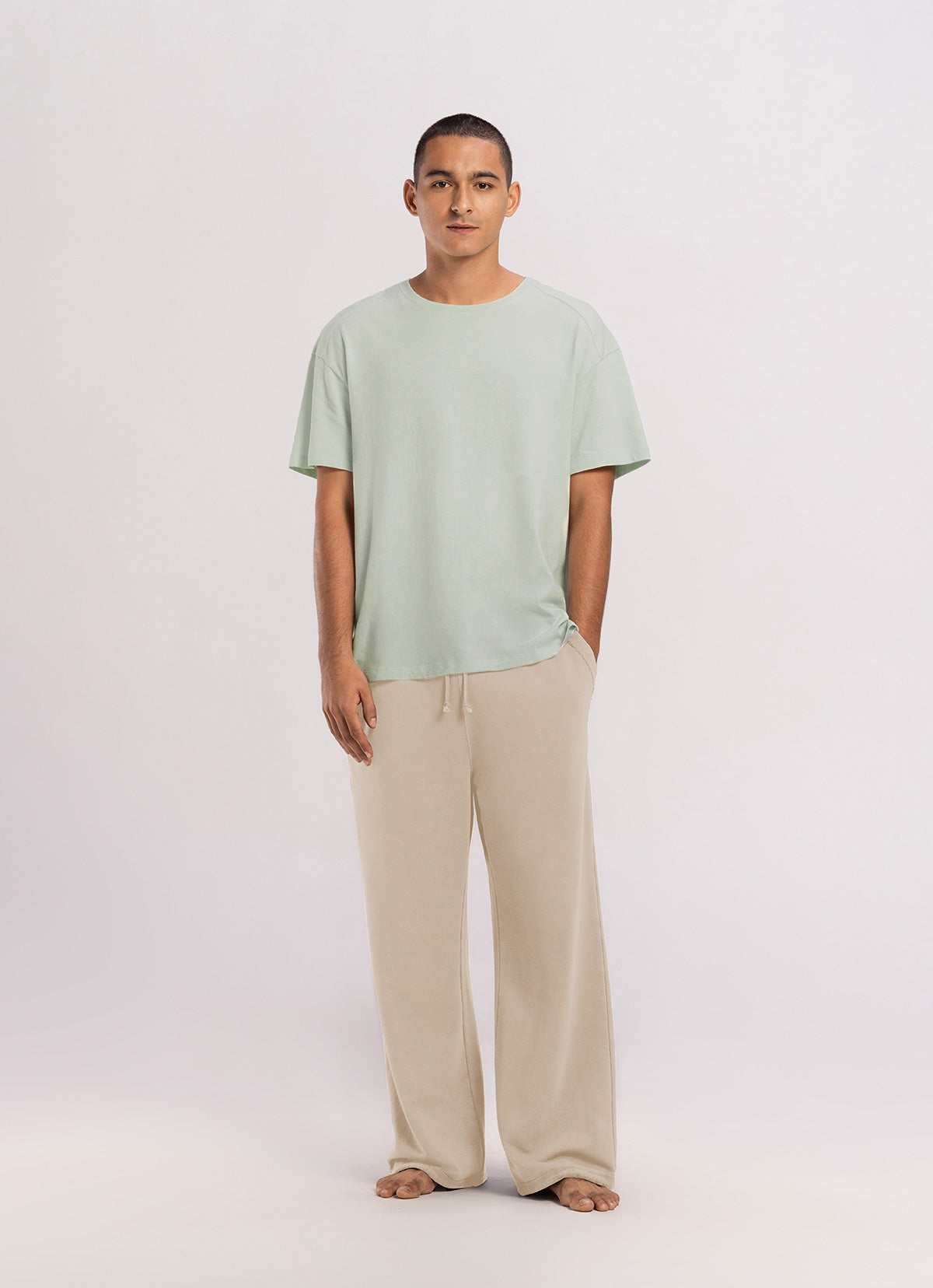 Loose sweat pants (Unisex)_Taupe