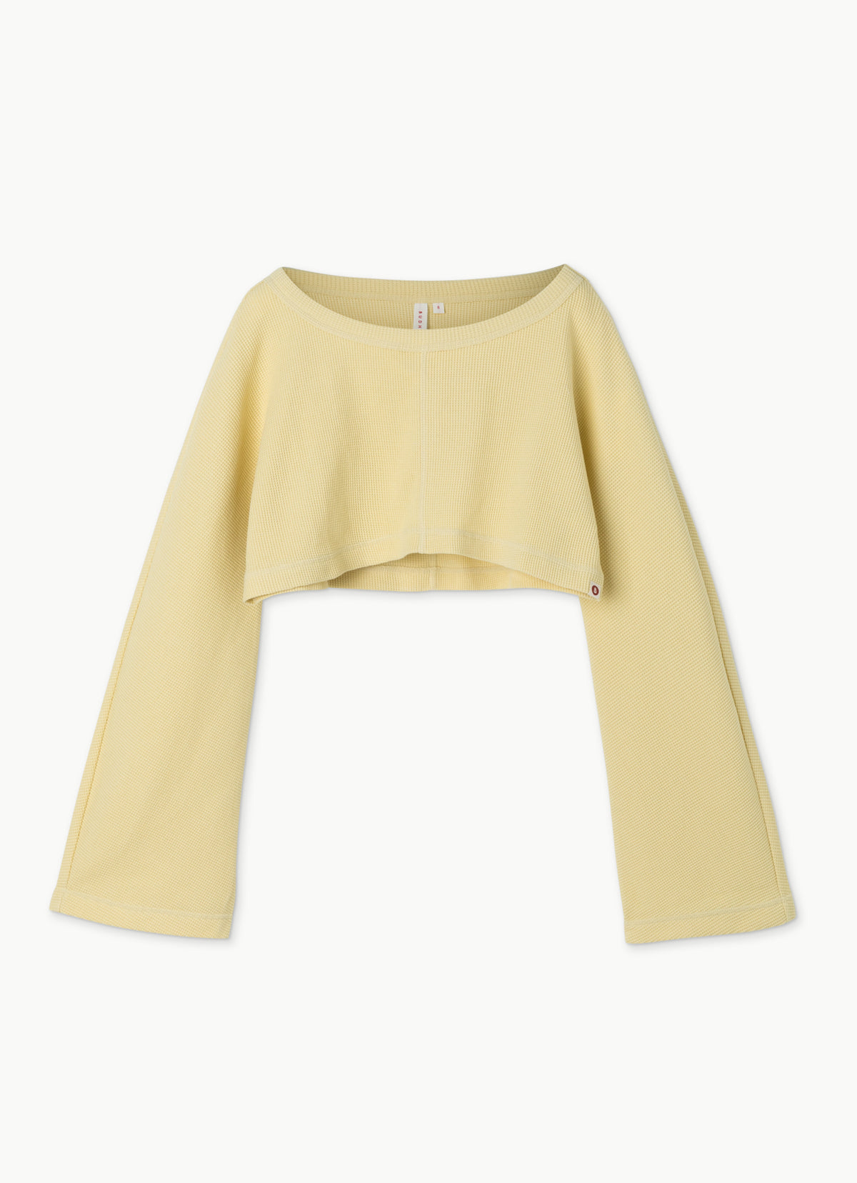 Waffle long sleeve crop top_Dusty Yellow