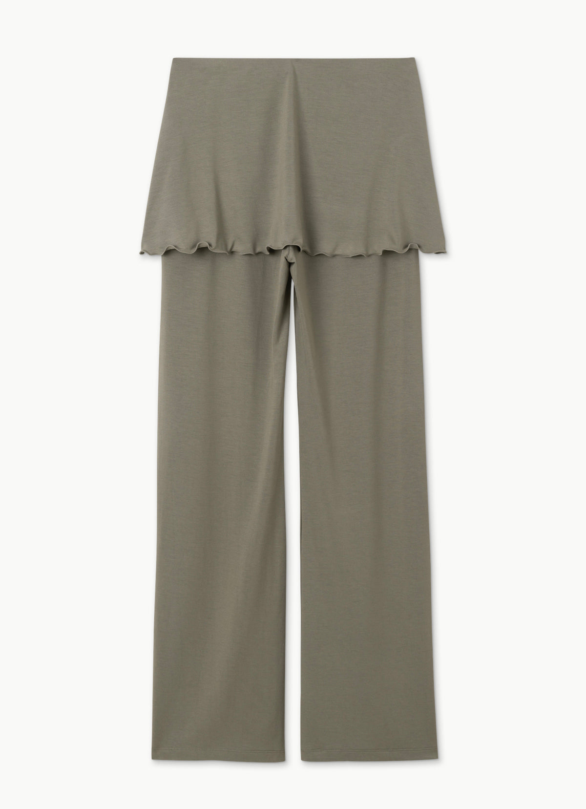 Layered skirt pants_Grey Khaki