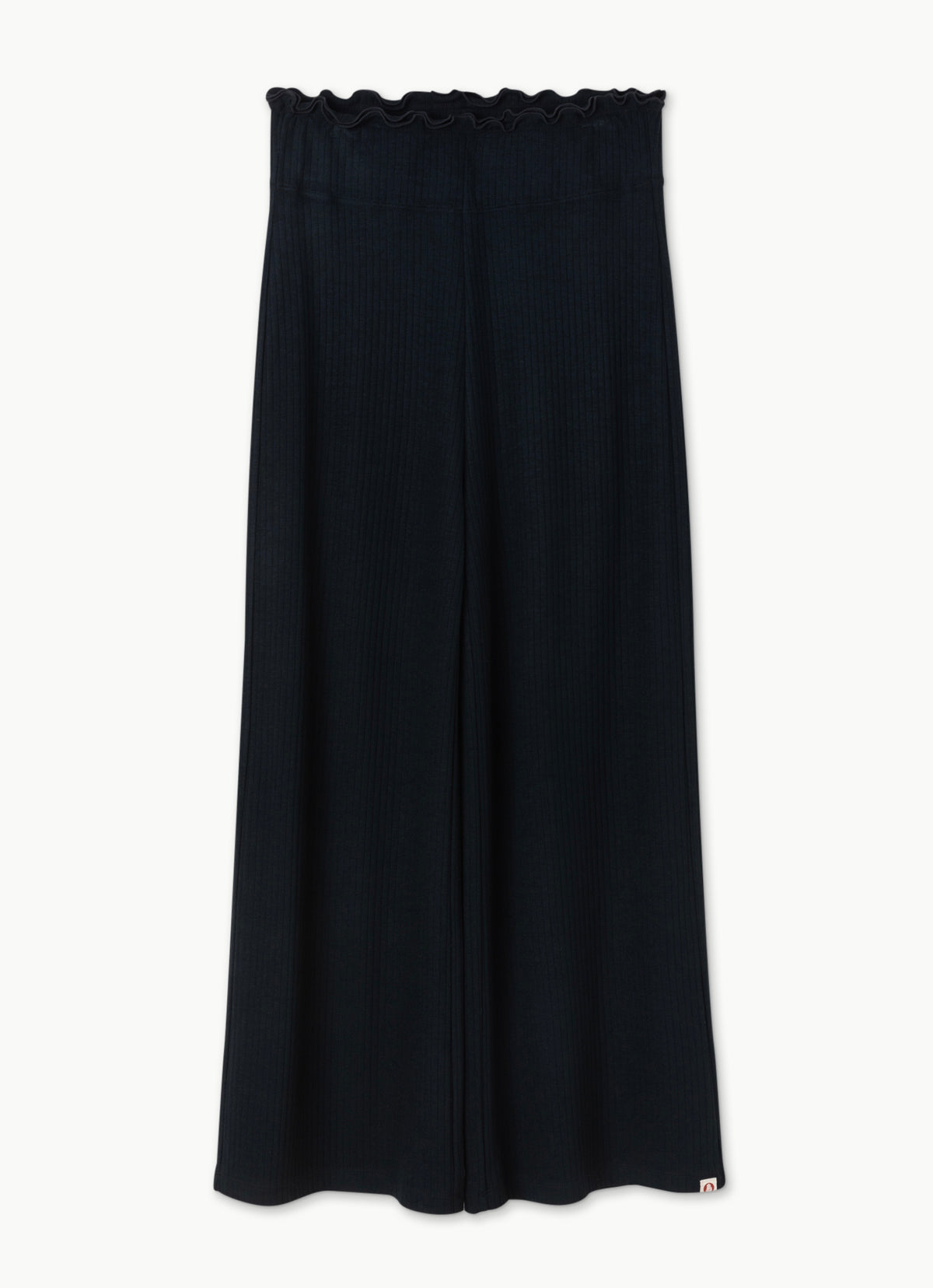 Wide rib straight pants_Black