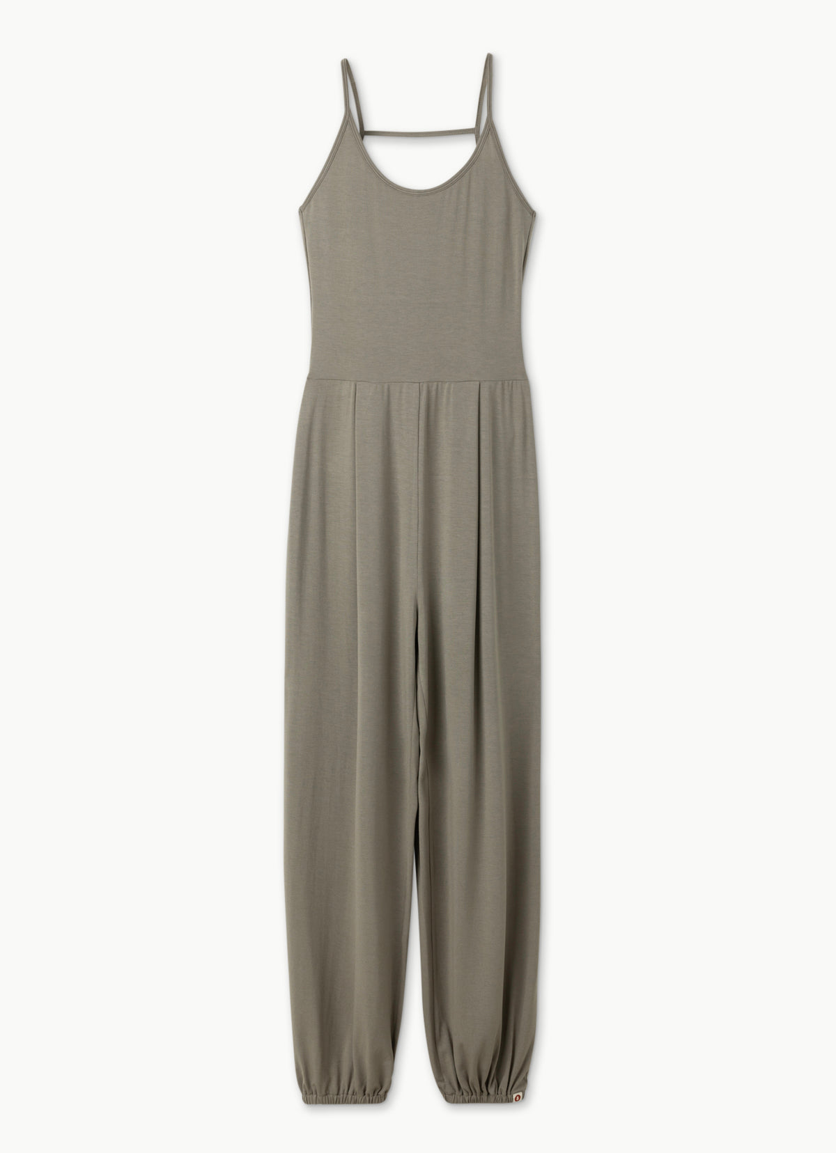 Deep V jumpsuit_Grey Khaki
