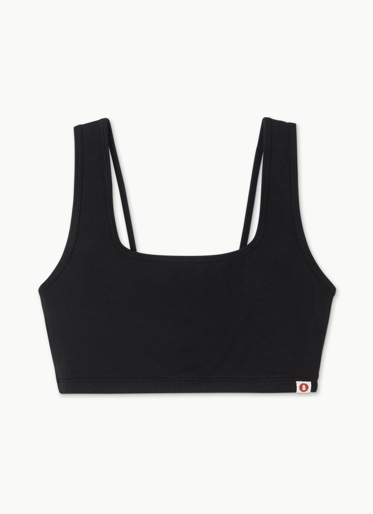 Square strap bra top_Black