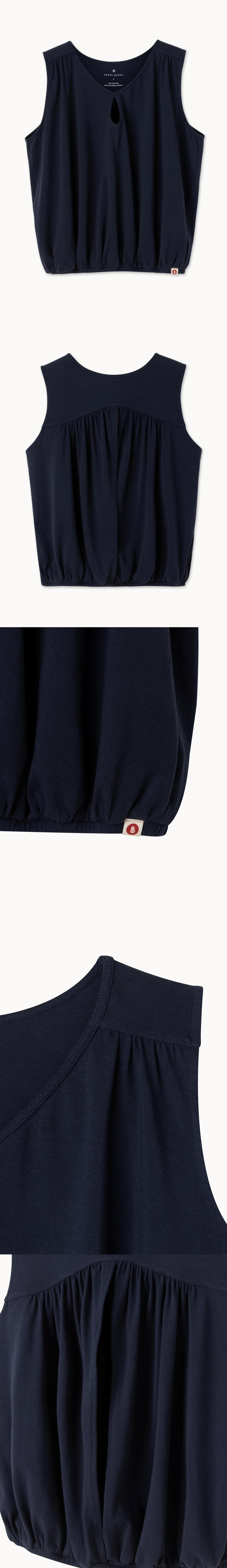 Keyhole shirring sleeveless_Sky Captain