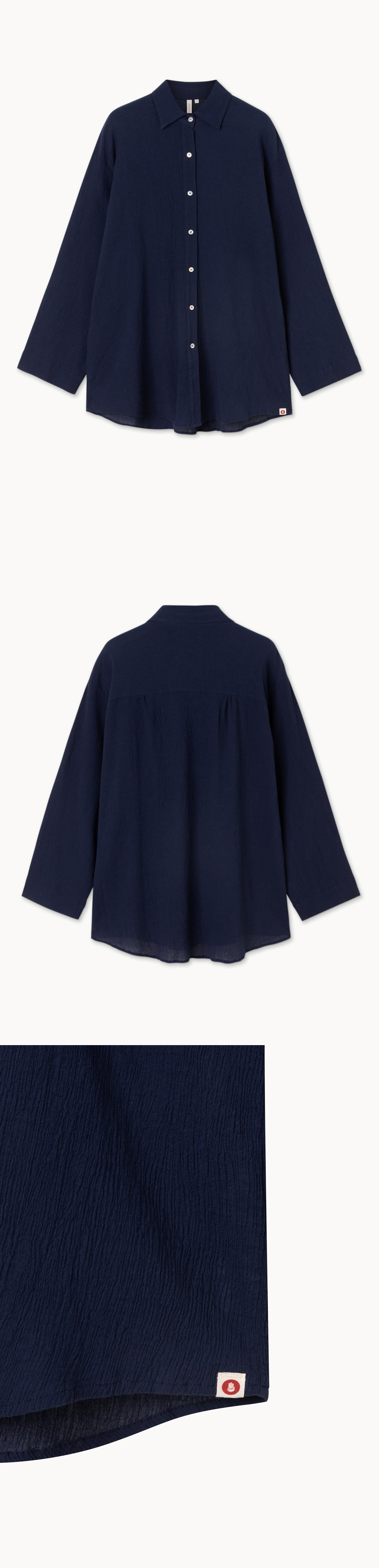 Crease loose shirts_Navy