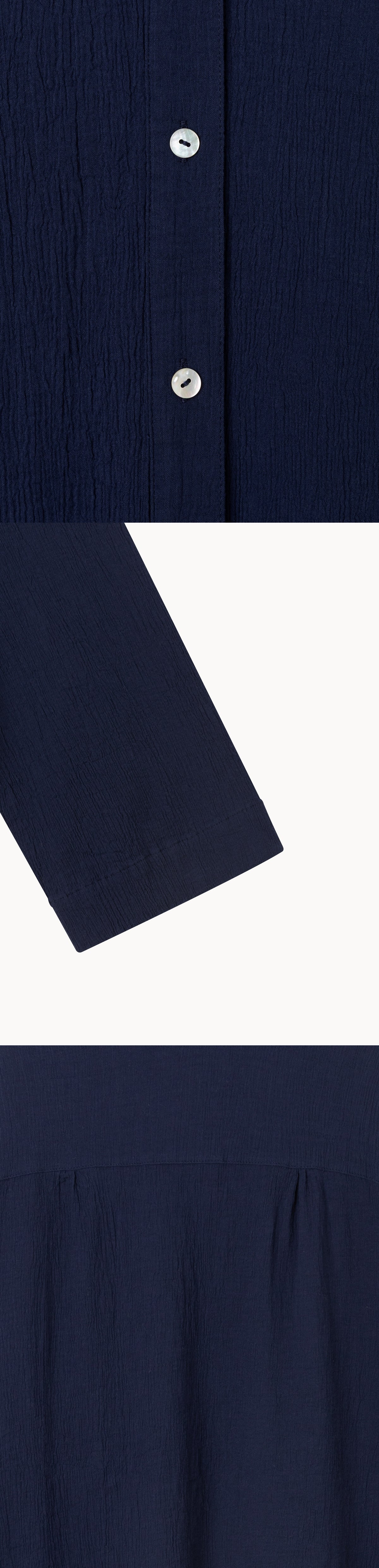 Crease loose shirts_Navy