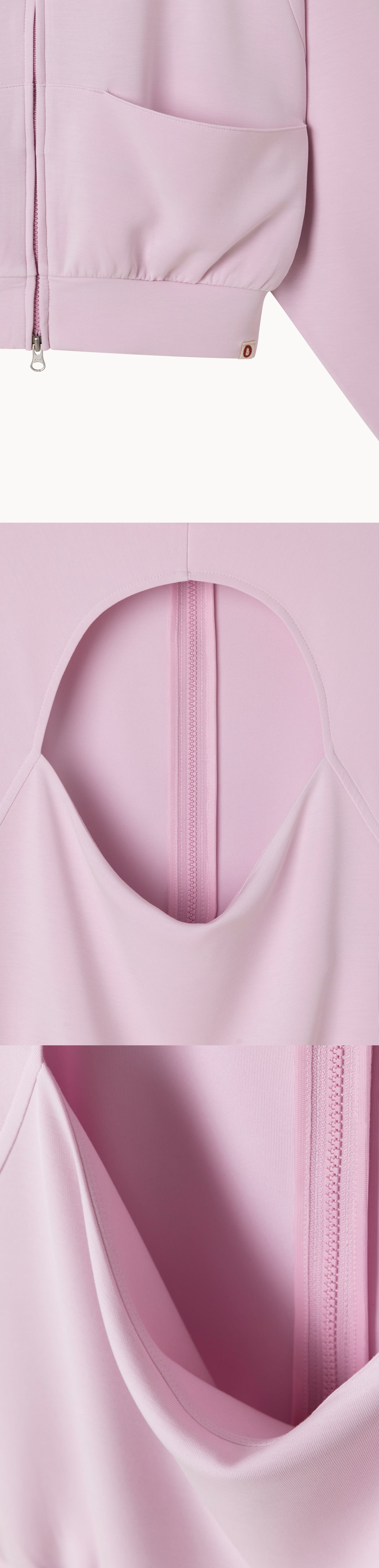 Cut-out volume hoodie_Pink Tulle