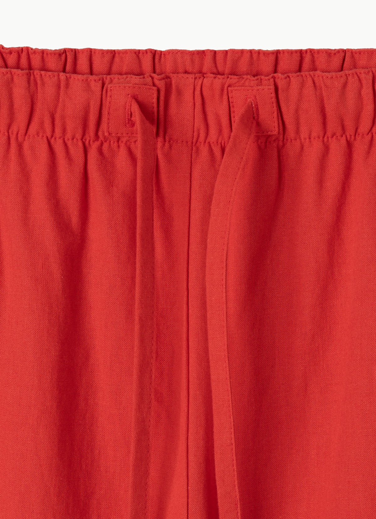 Linen crop pants_Red