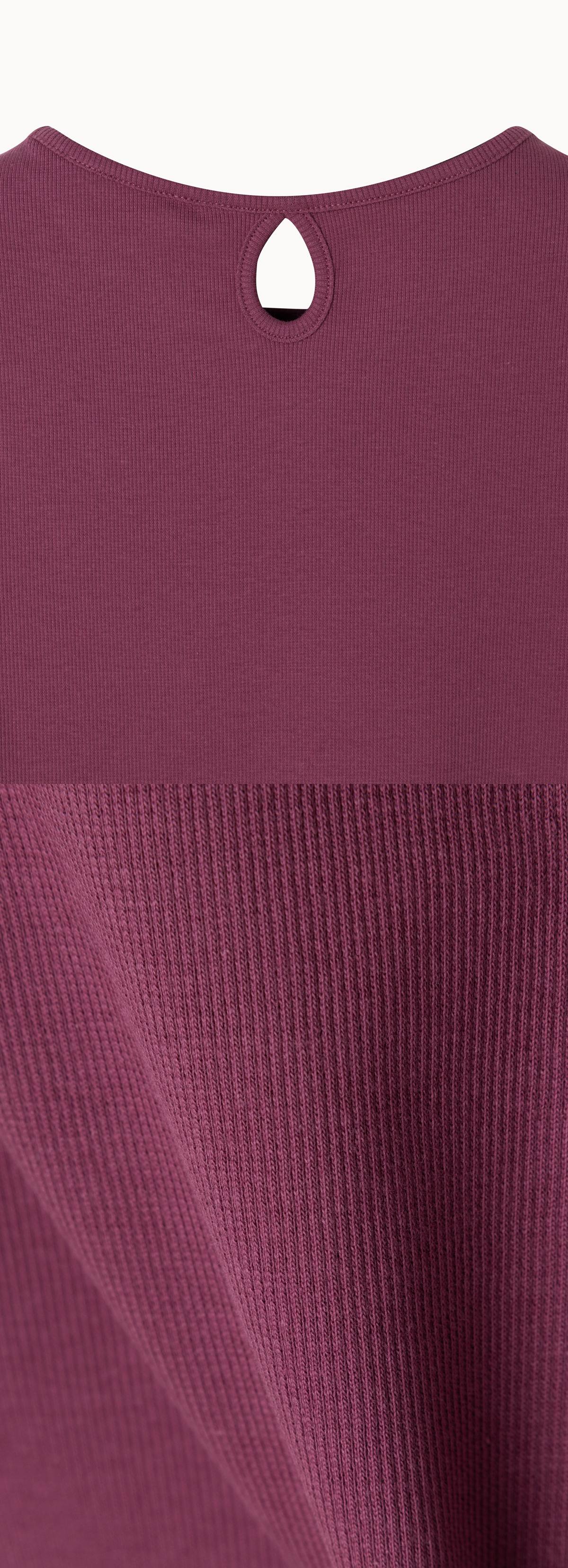 Keyhole rib short sleeve_Violet Quartz