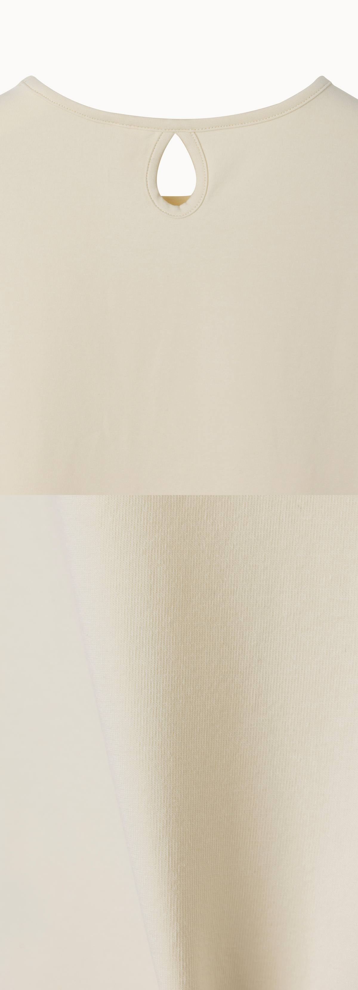 Keyhole short sleeve (Single ver.)_Almond Oil
