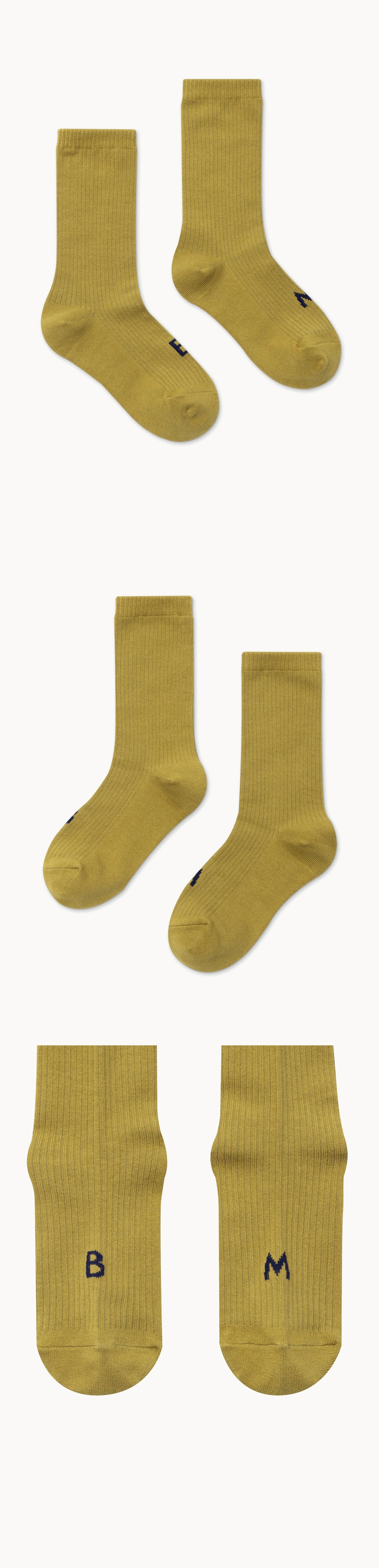 Rib ankle socks (Unisex)_Fennel Seed