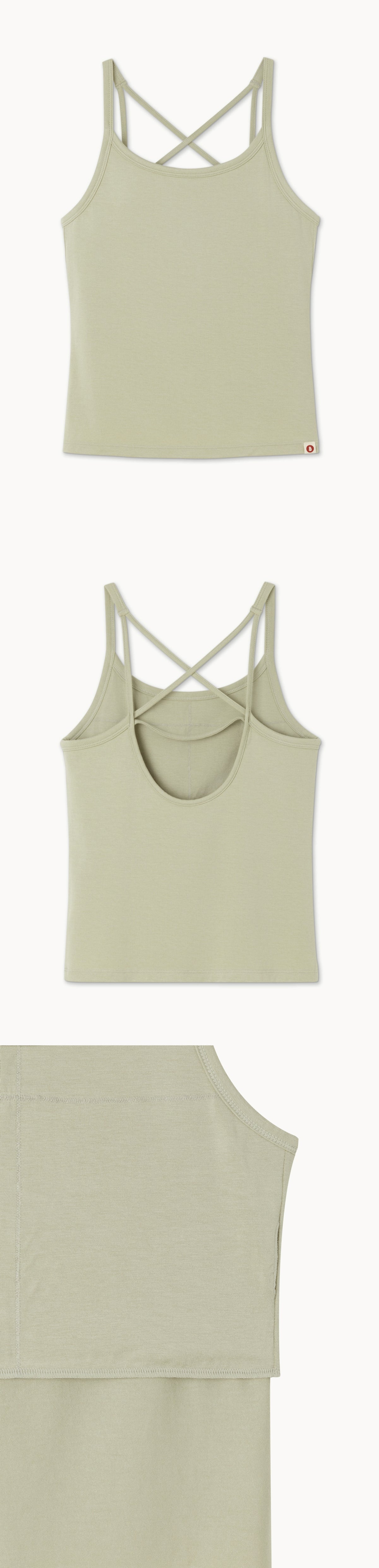 Multi cross tank top_Moss Gray