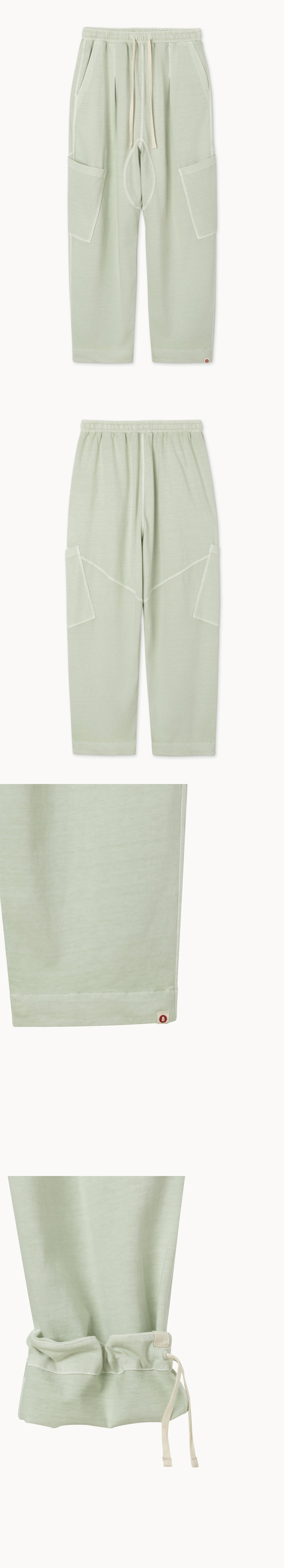Pocket tapered pants (Unisex)_dyed_Moss Gray