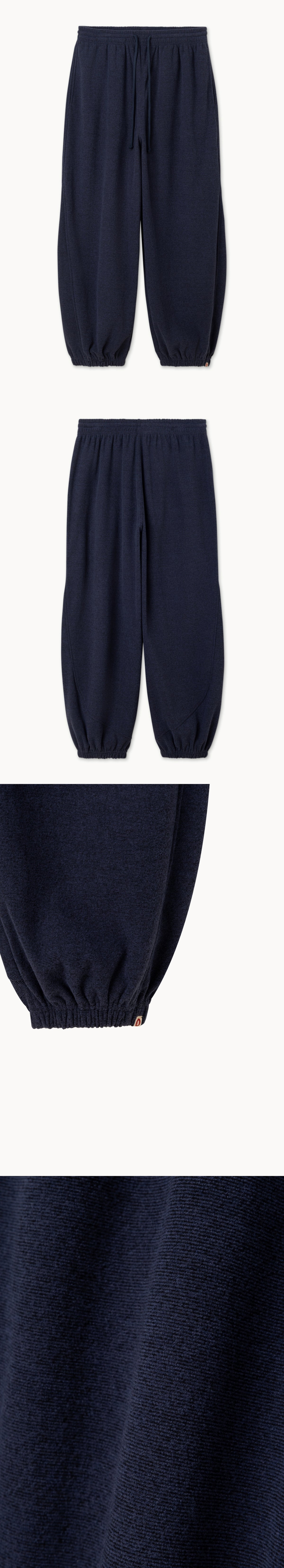 Diagonal jogger pants (Fleece ver.) (Unisex)_Blue Multi