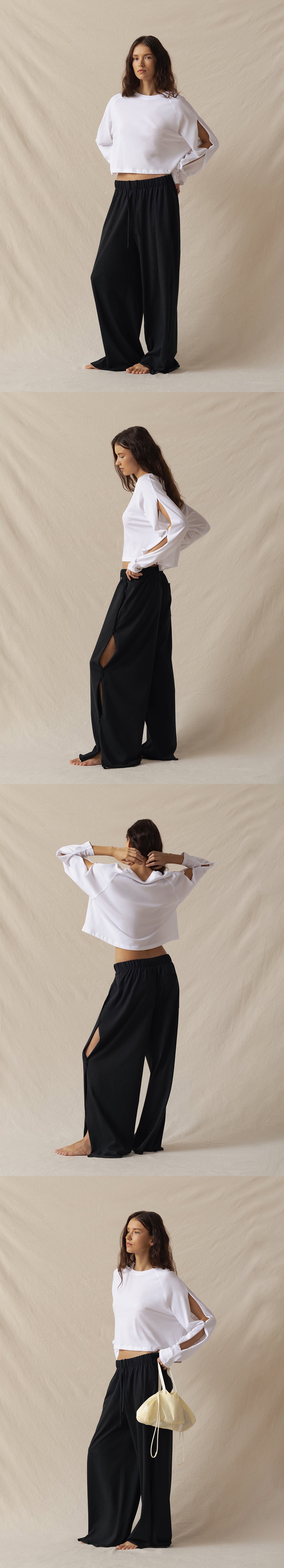 Double hole long sleeve_White