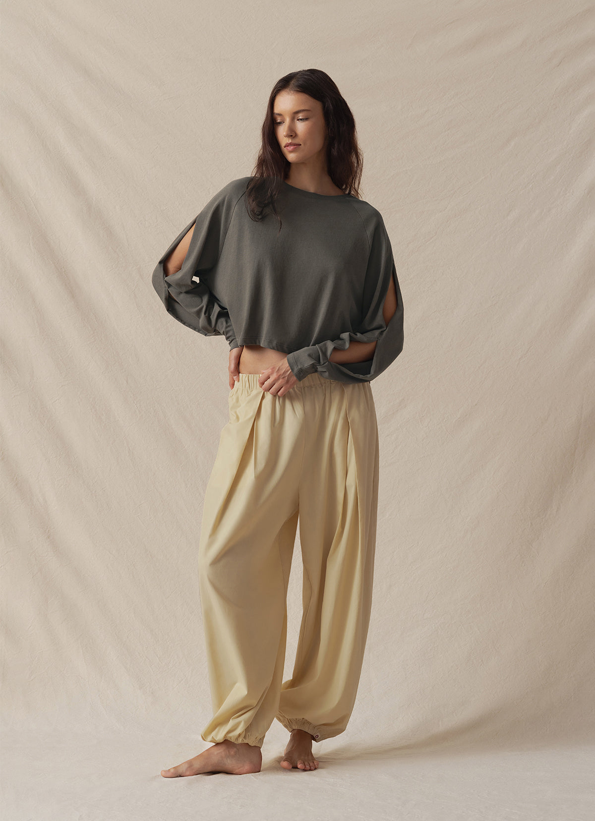 Double hole long sleeve_Smokey Olive
