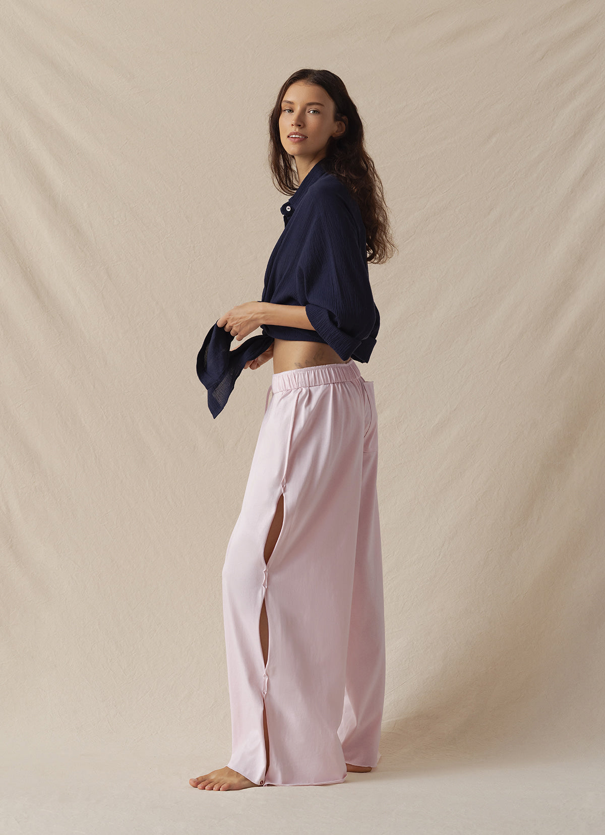 Crease loose shirts_Navy