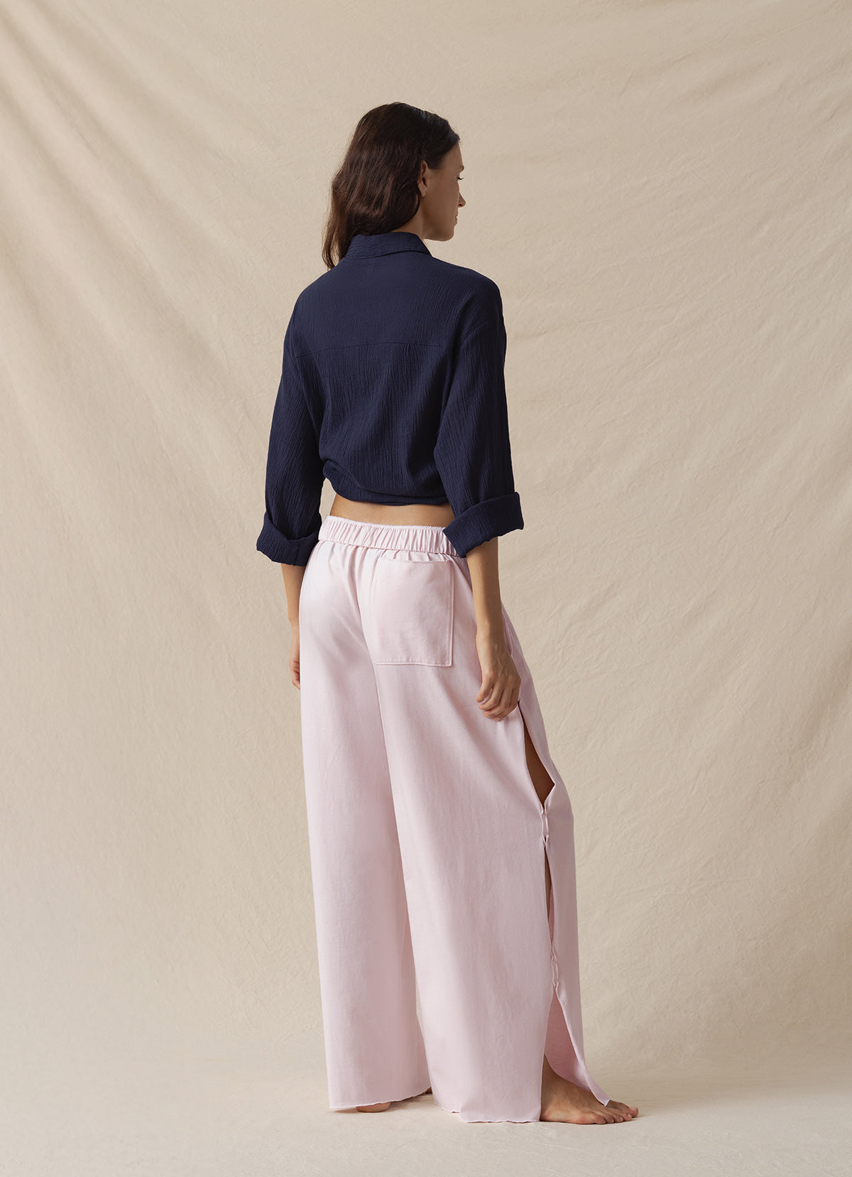 Crease loose shirts_Navy