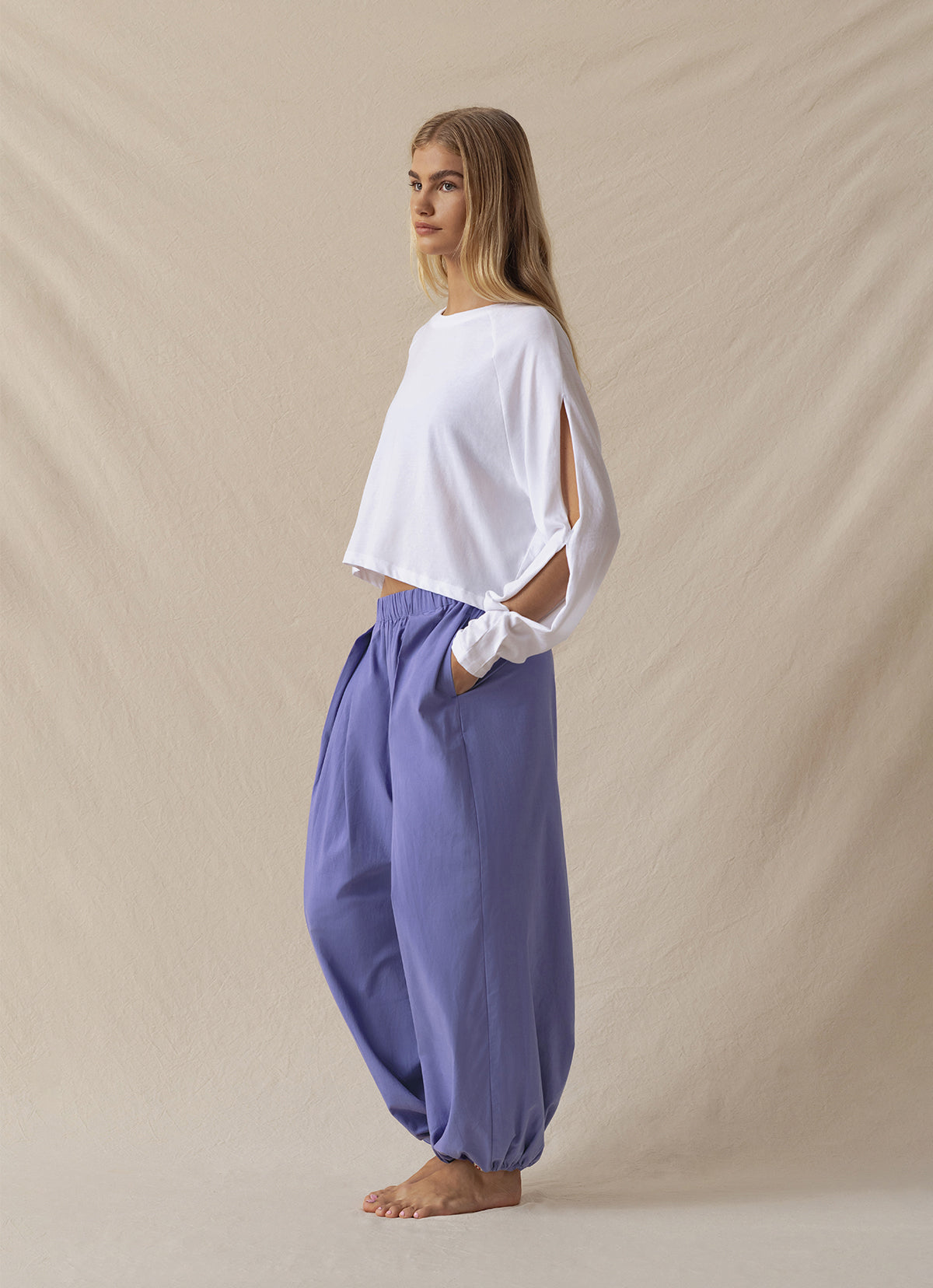 Double hole long sleeve_White