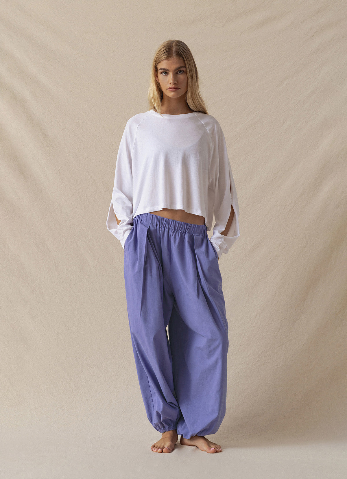 Double hole long sleeve_White