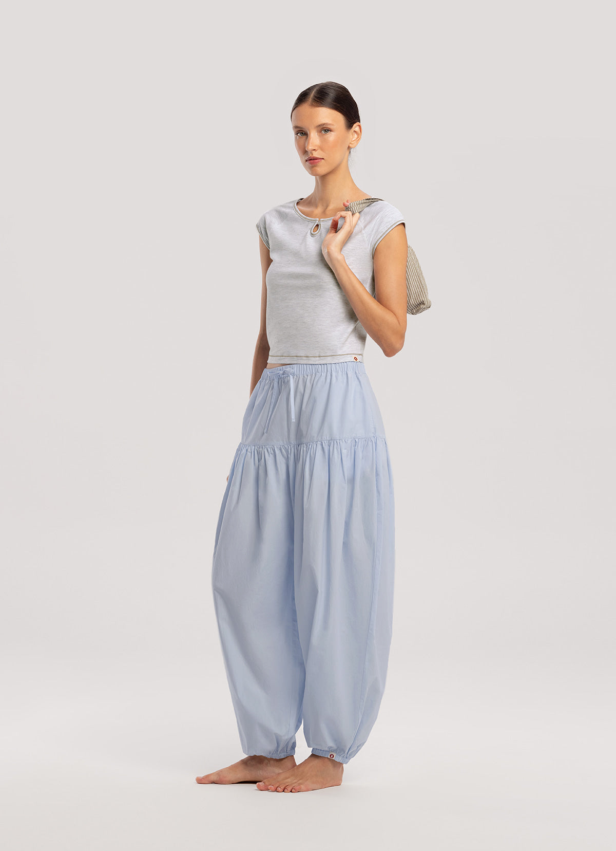 Volume long pants_Light Blue