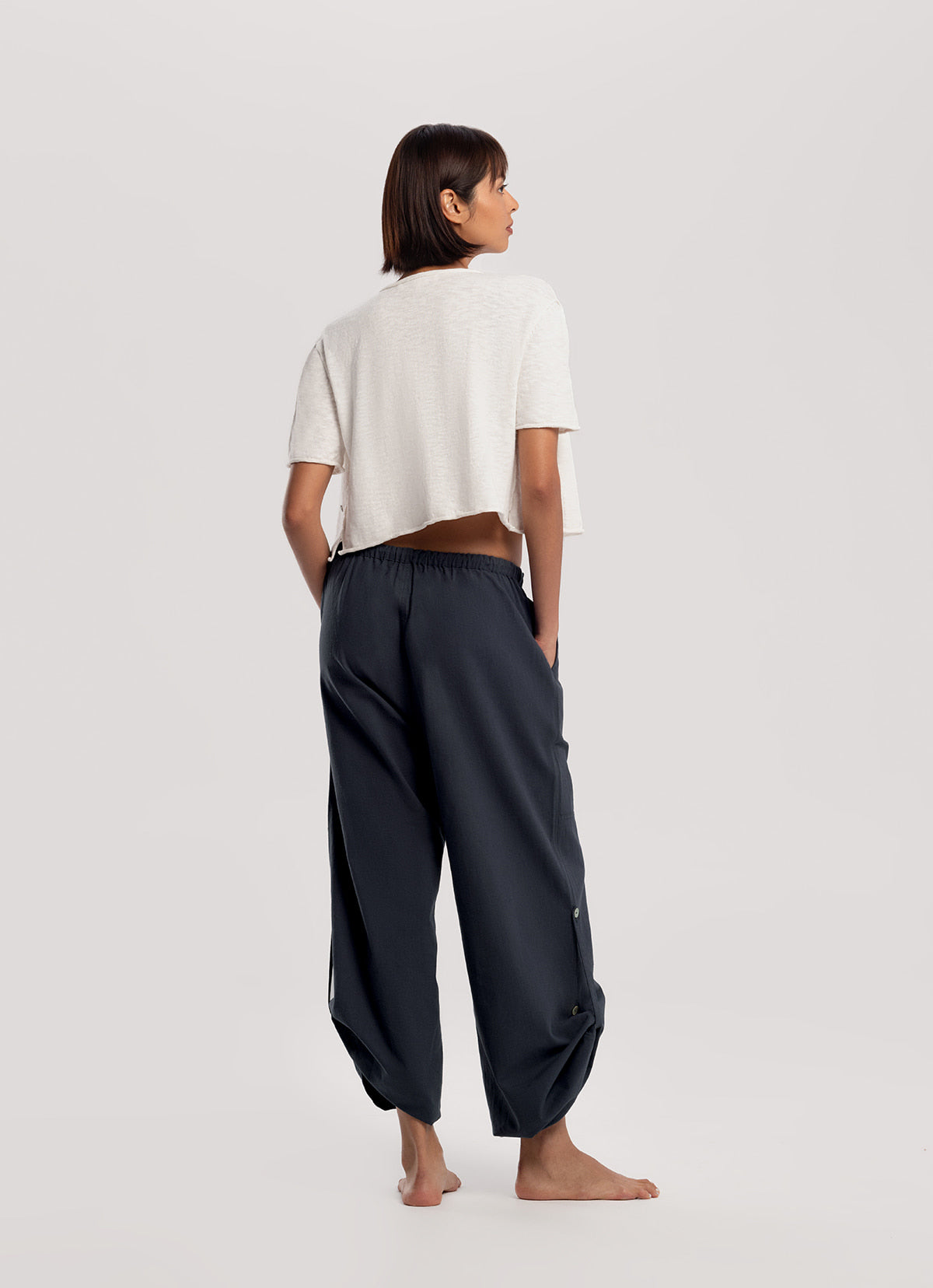 Two ways linen pants_Navy