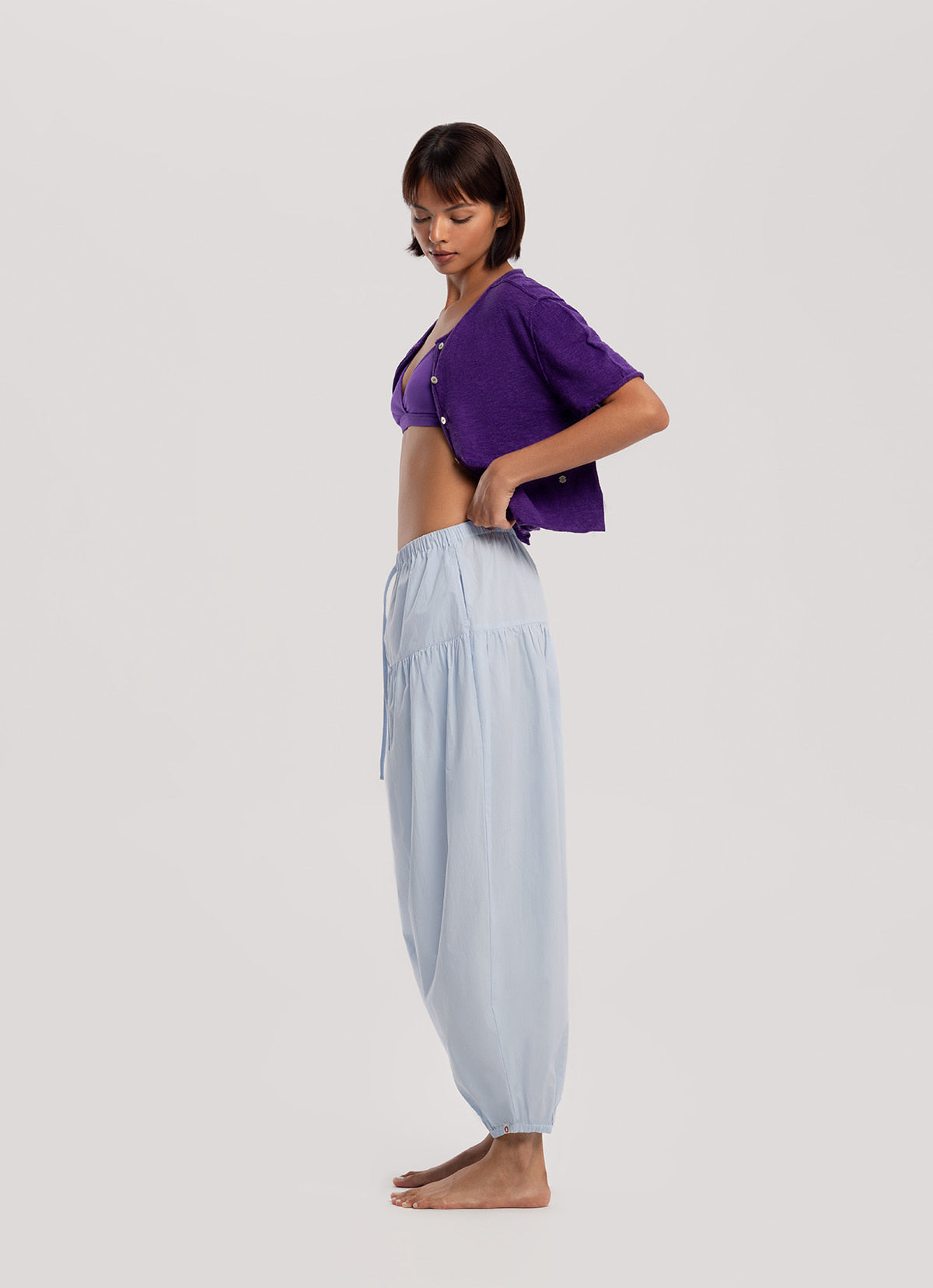 Volume long pants_Light Blue