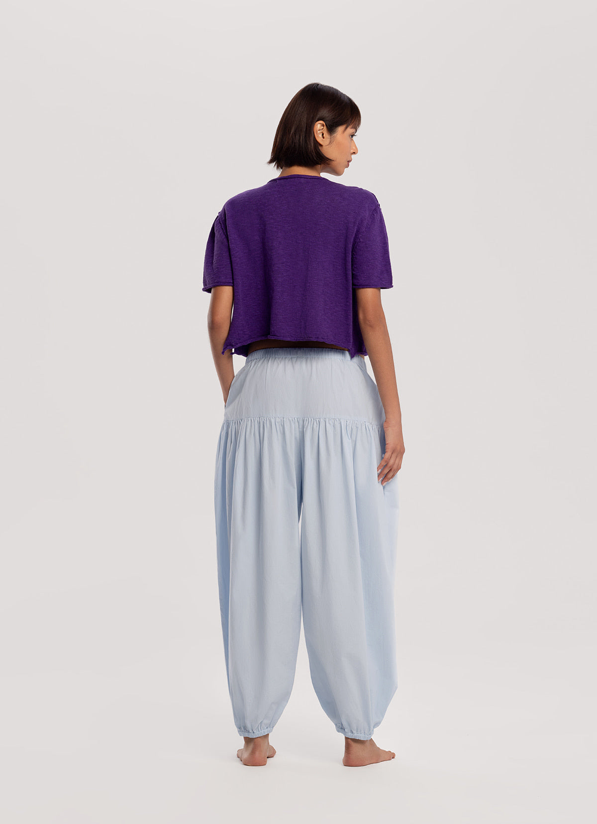 Volume long pants_Light Blue