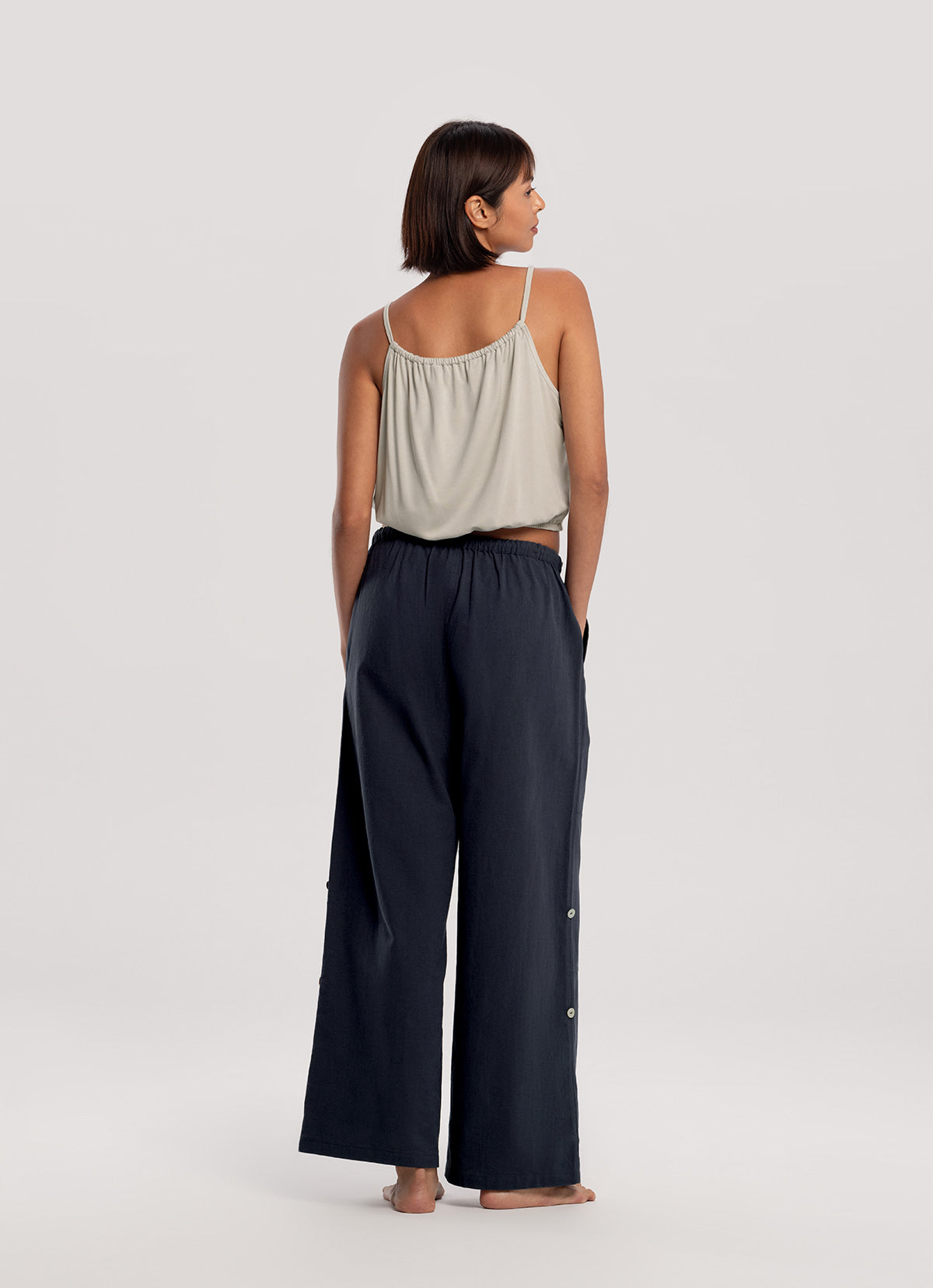 Two ways linen pants_Navy