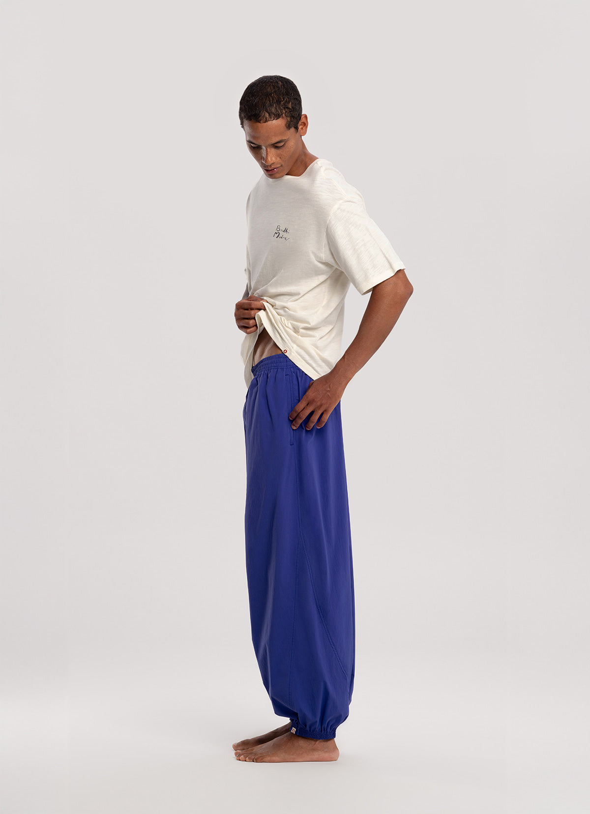 Diagonal jogger pants (Nylon ver.) (Unisex)_Spectrum Blue