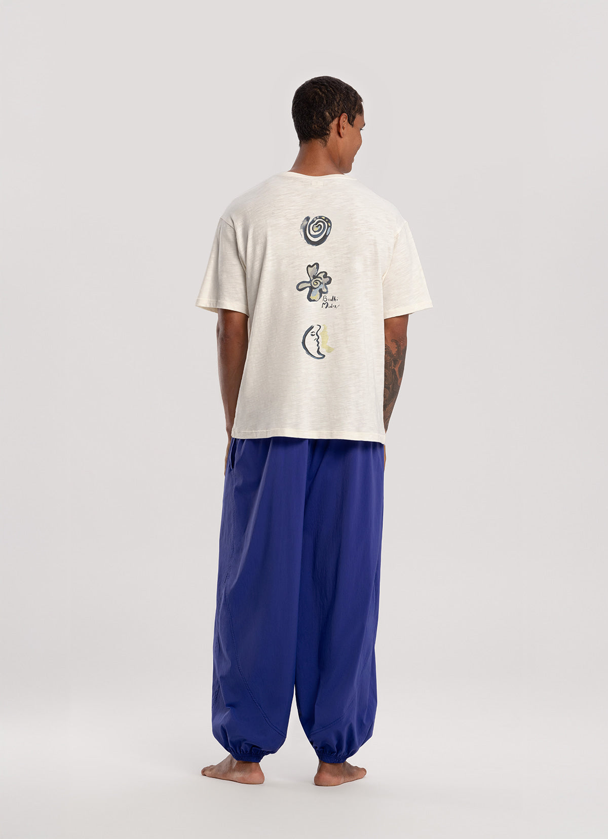 Diagonal jogger pants (Nylon ver.) (Unisex)_Spectrum Blue