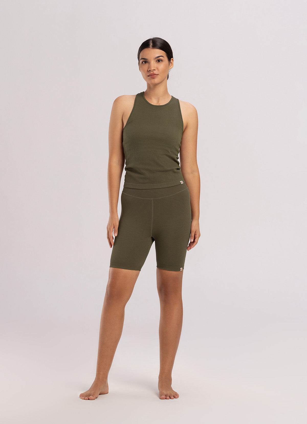 Seamless biased tank top_Stone Gray