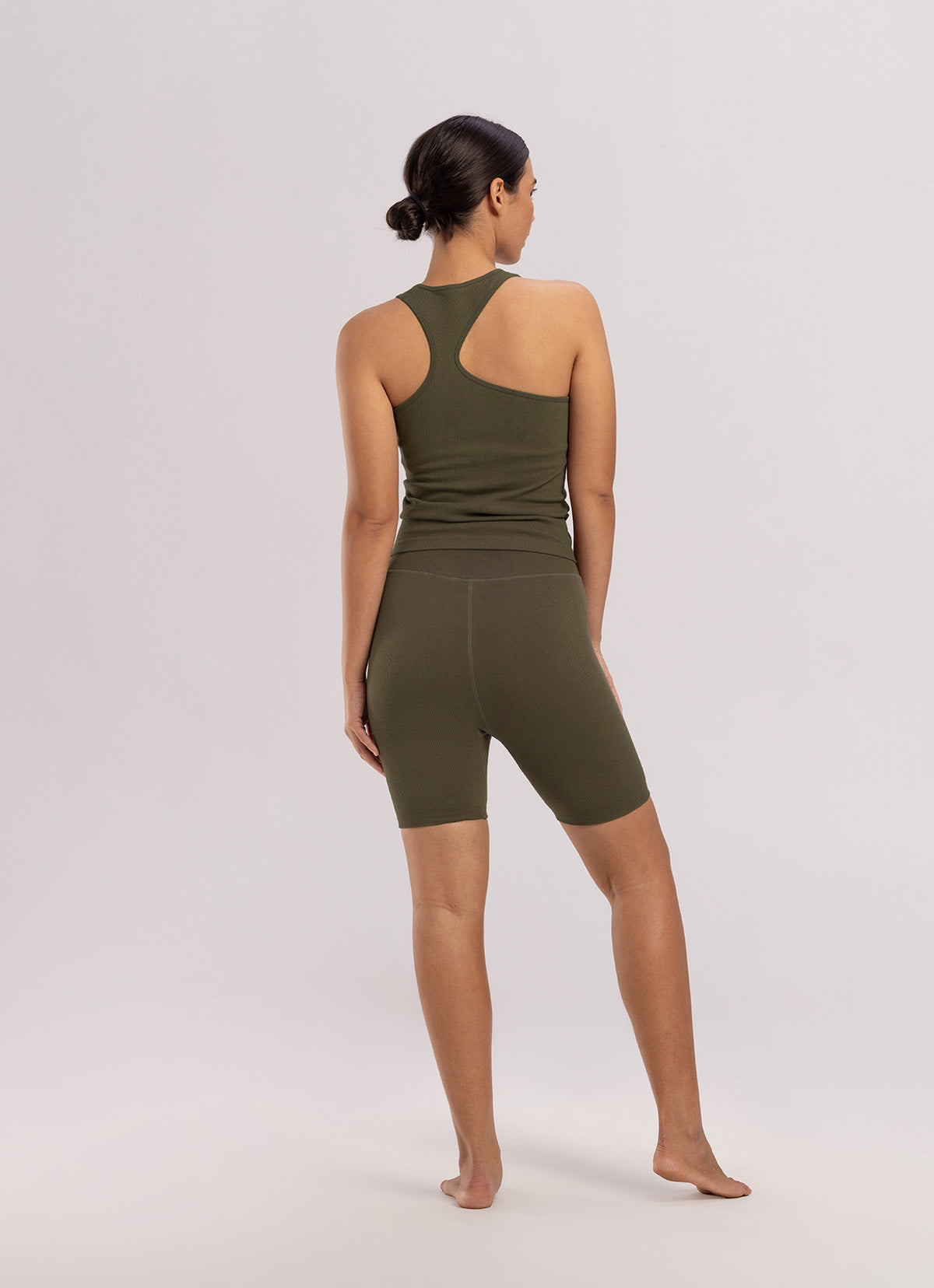 Seamless biased tank top_Stone Gray